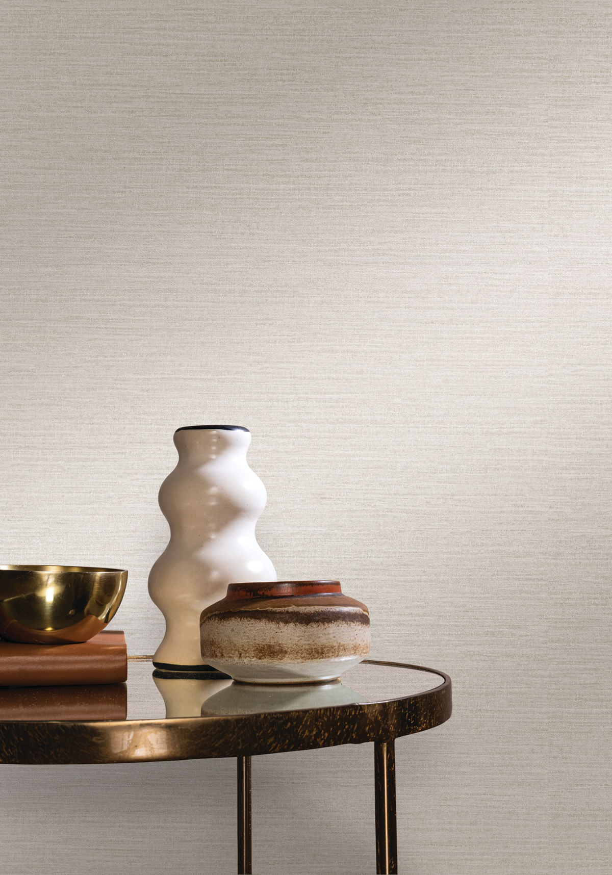 Papier peint Faux Uni Tissage Occitan ivoire - Terra Rossa de Casamance | Réf. CAS-76231528