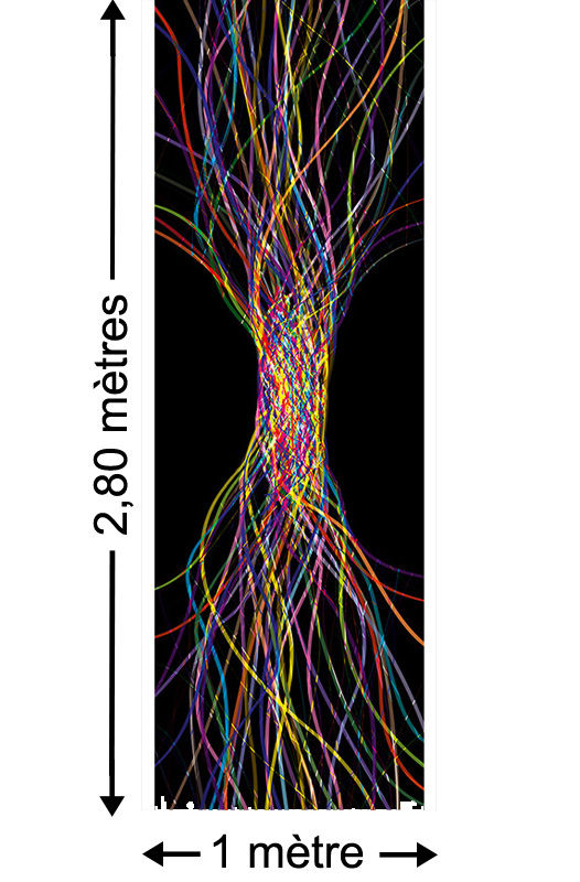 Cable Tangle, Black - Papier peint lé unique