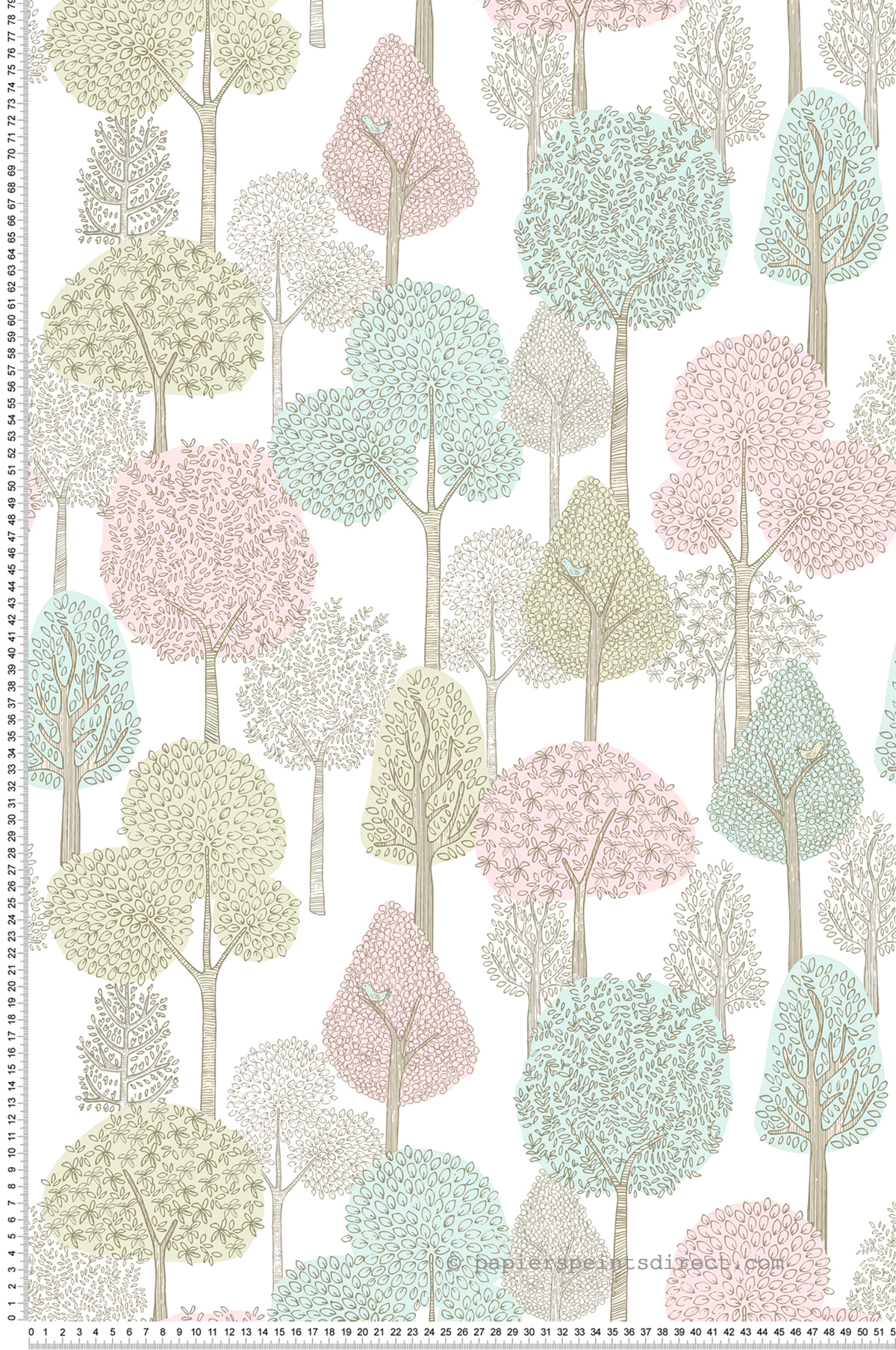 Papier peint adhésif Arbre Enfantin Bosquet rose - Les Adhésifs de Lutèce | Réf. LTC-PSW1187RL