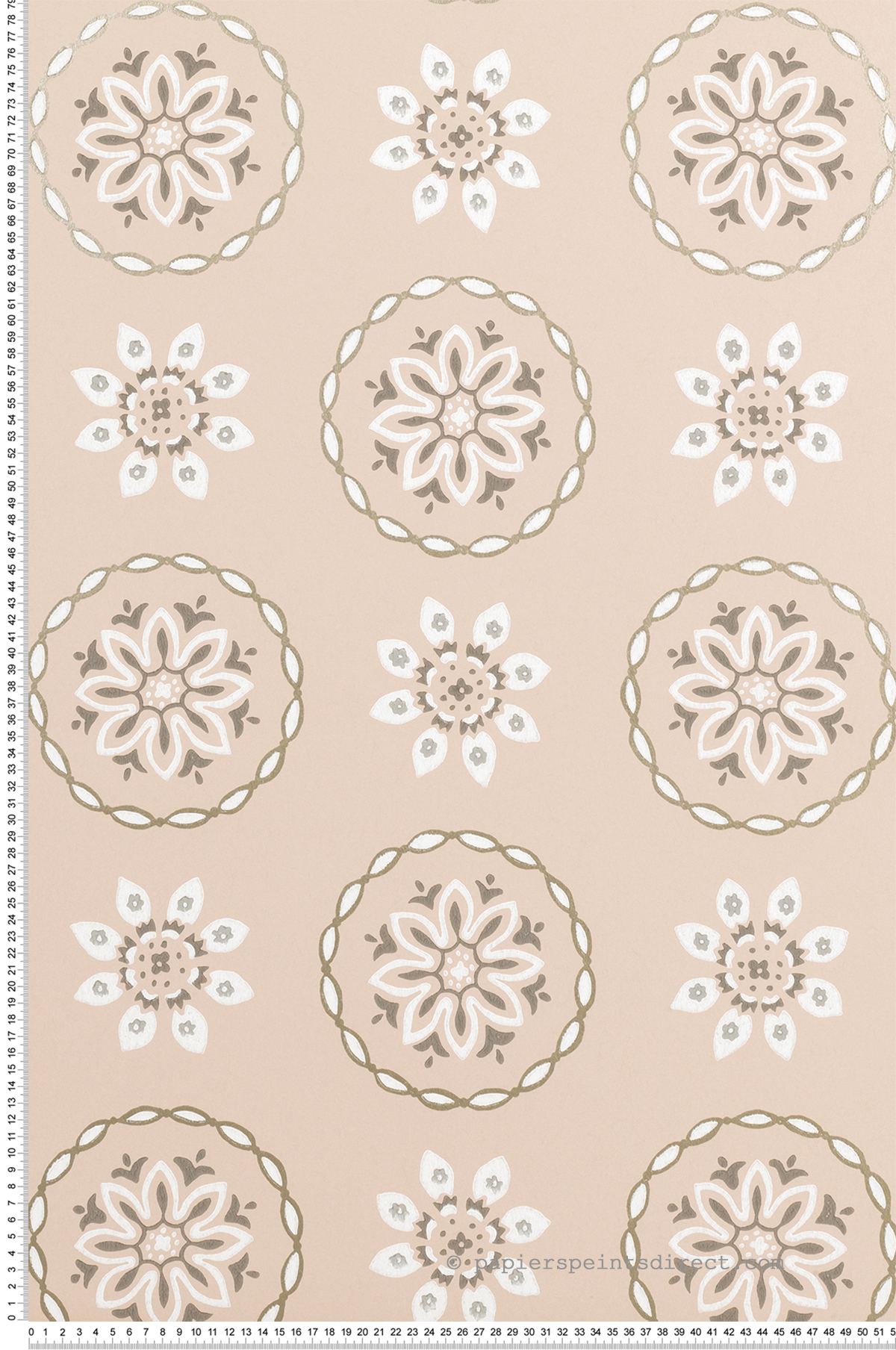 Papier peint Fleur Mandala Garance blush  - Les Indiennes de Nina Campbell | Réf. OSB-NCW4354-01