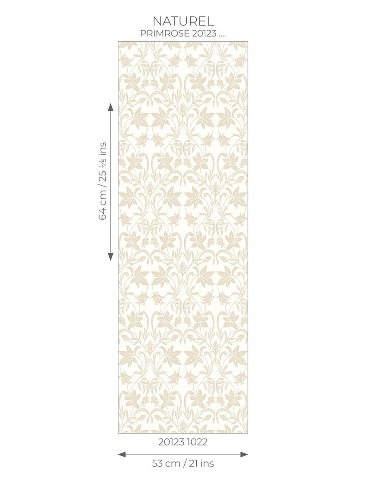 Papier peint Feuille Style Anglais Primrose beige blanc - Heritage de Casadéco AMBR | Réf. HETA201231022