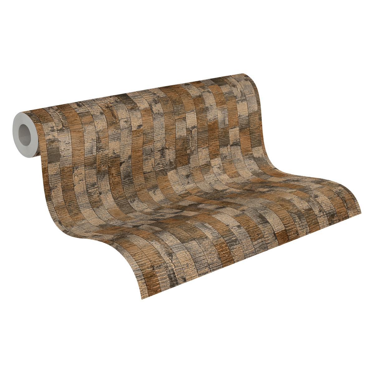 Papier peint Bois Lames Patiné brun doré - Vibes & Styles d'A.S. Création AMB7| Réf. AS-790084