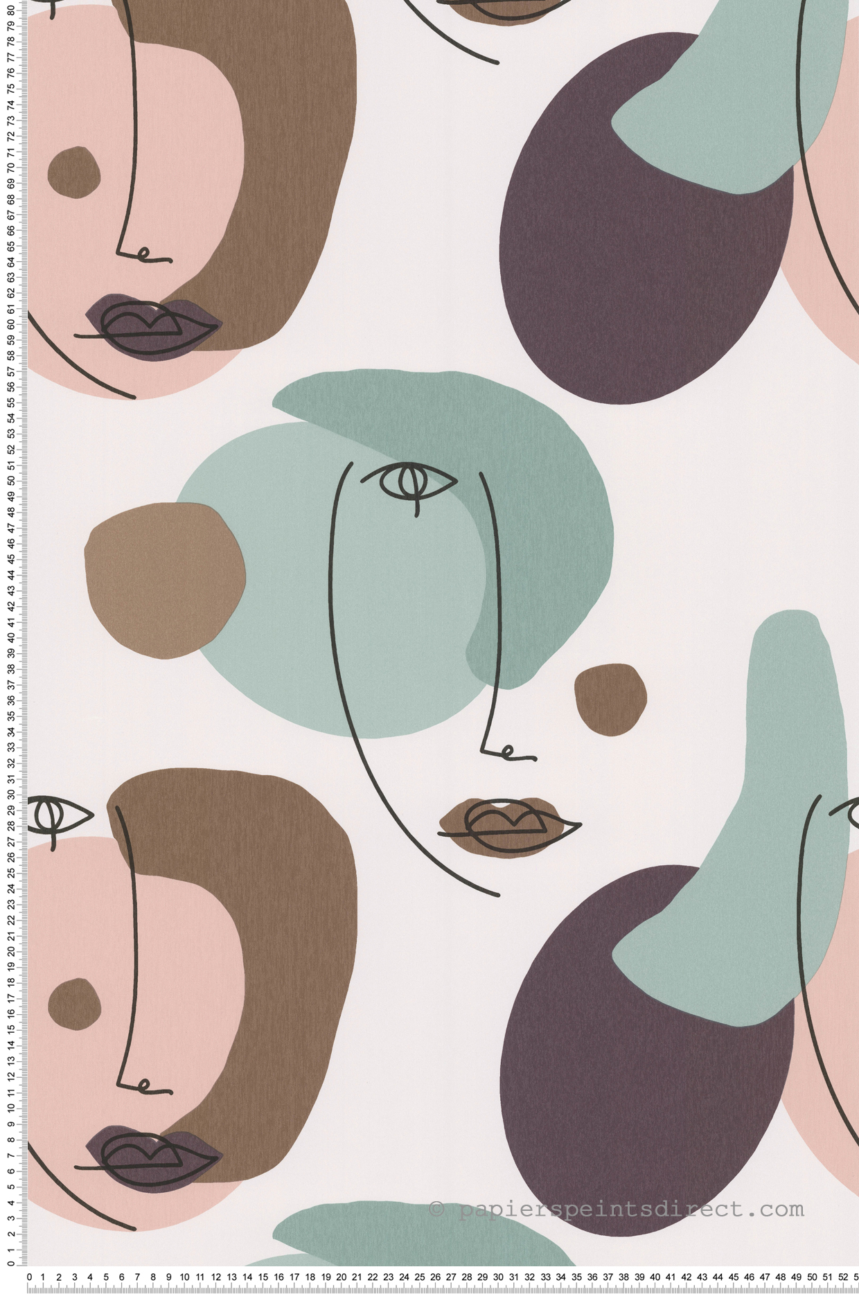 Papier peint Visage Moderne aubergine - Arty de Lutèce | Réf. LTC-51210401