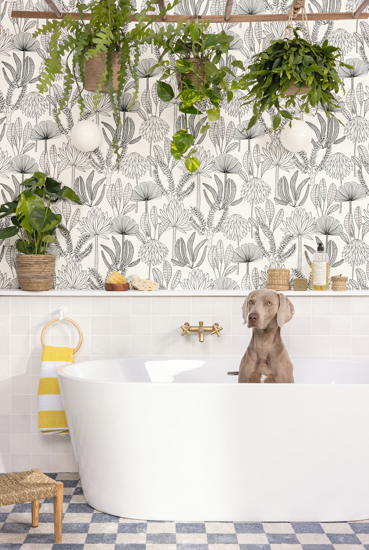 Papier peint Feuillages Jungle Bali noir et blanc - Stay Wild de Casélio AMB2 | Réf. WILD104930981