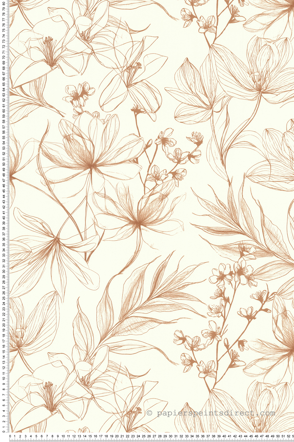 Papier peint Fleurs Cherry Blossom terracotta - Les Essentiels de Lutèce | Réf. LTC-51247710