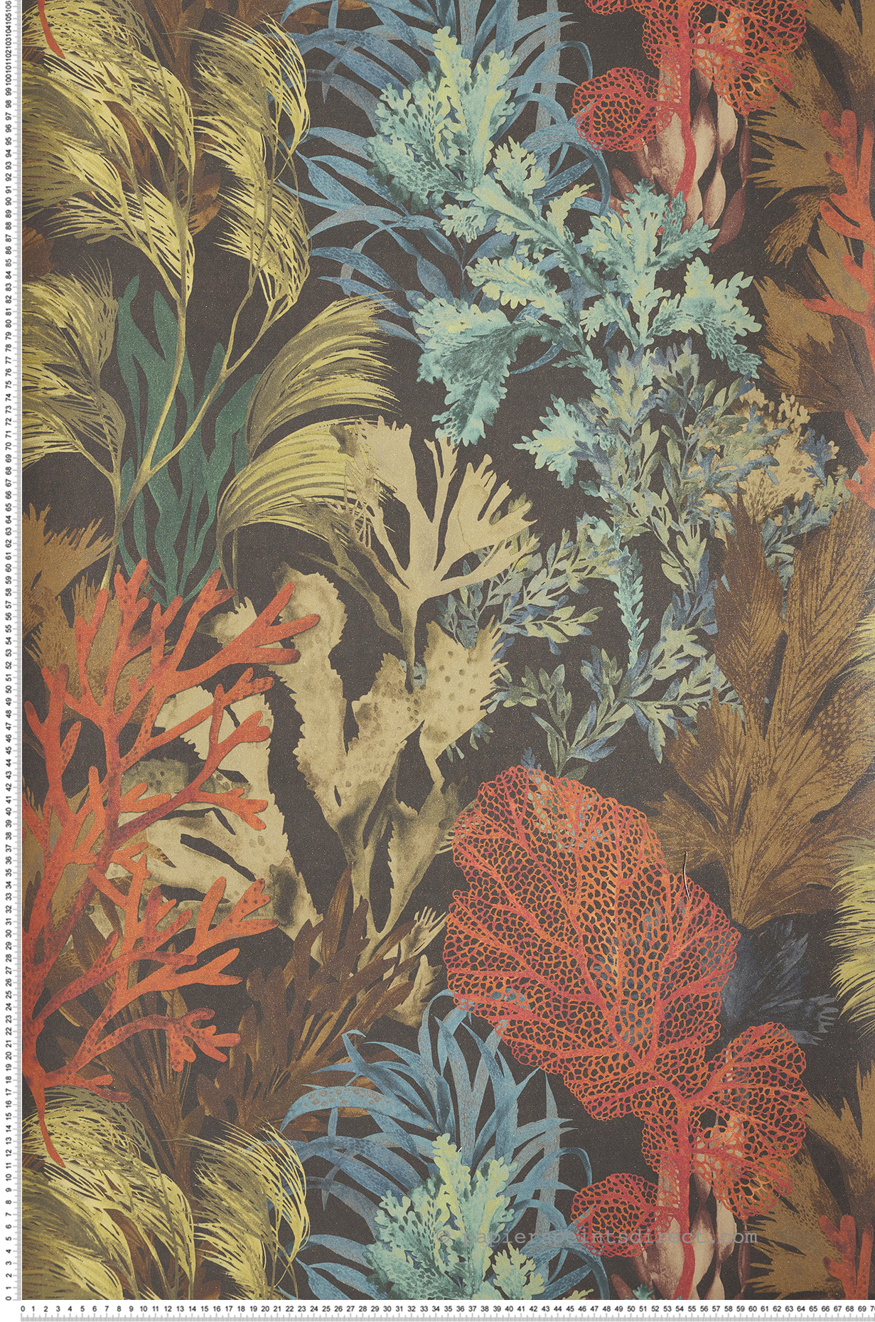 Papier peint Fond Marin Bora Bora noir et doré - Moorea de Montecolino | Réf. MC-26737