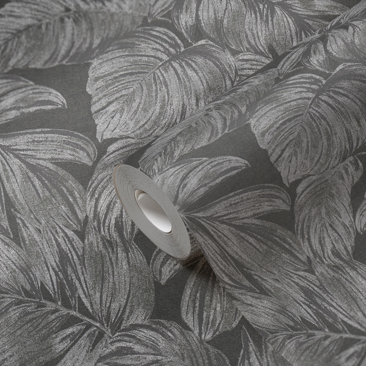 Papier peint Feuille Palme gris argenté - Casual Living d'A.S. Création AMB5| Réf. AS-393404
