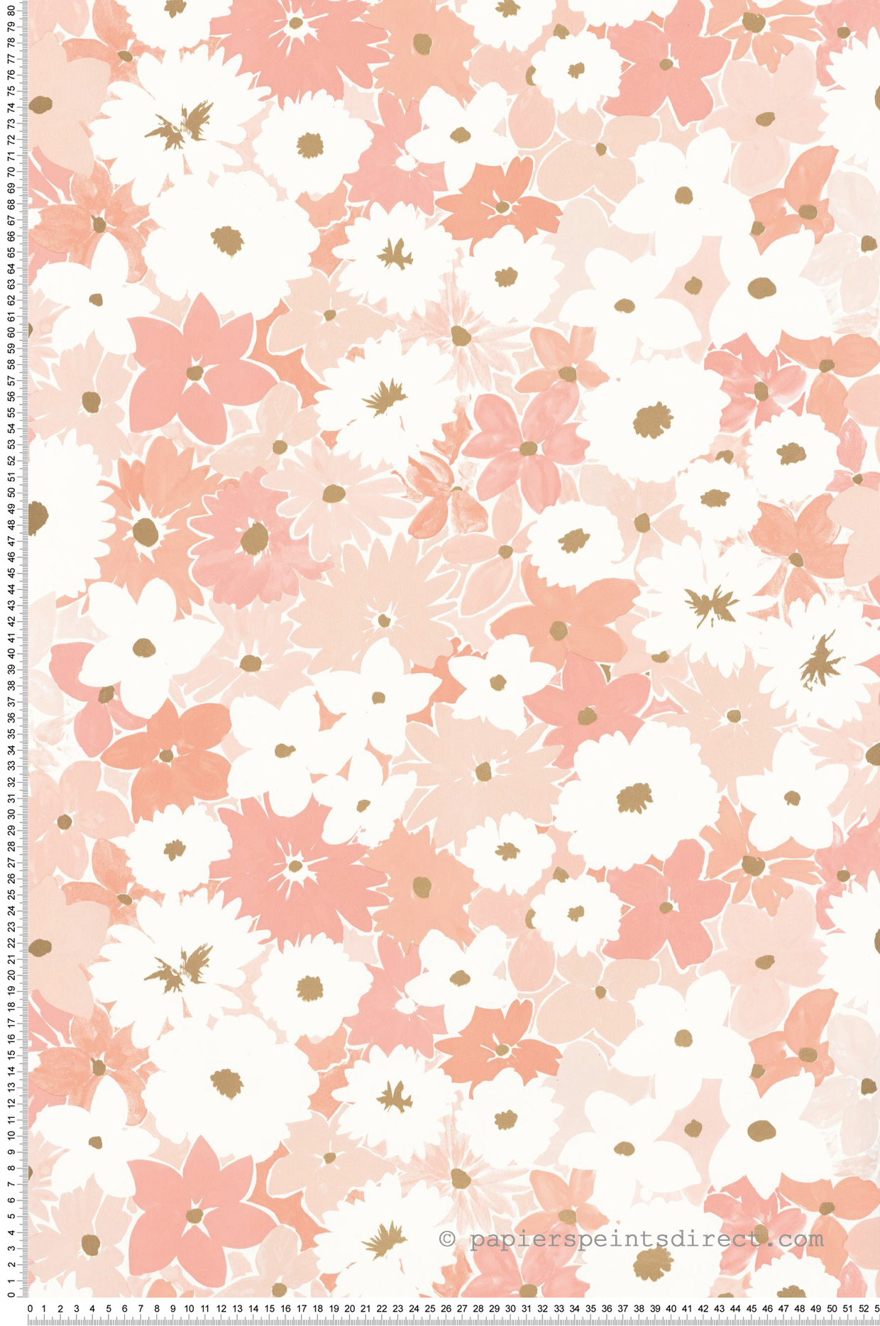 Papier peint Fleur Enfant Flora rose doré - Let's Go Girls! de Casélio | Réf. LGG104410479