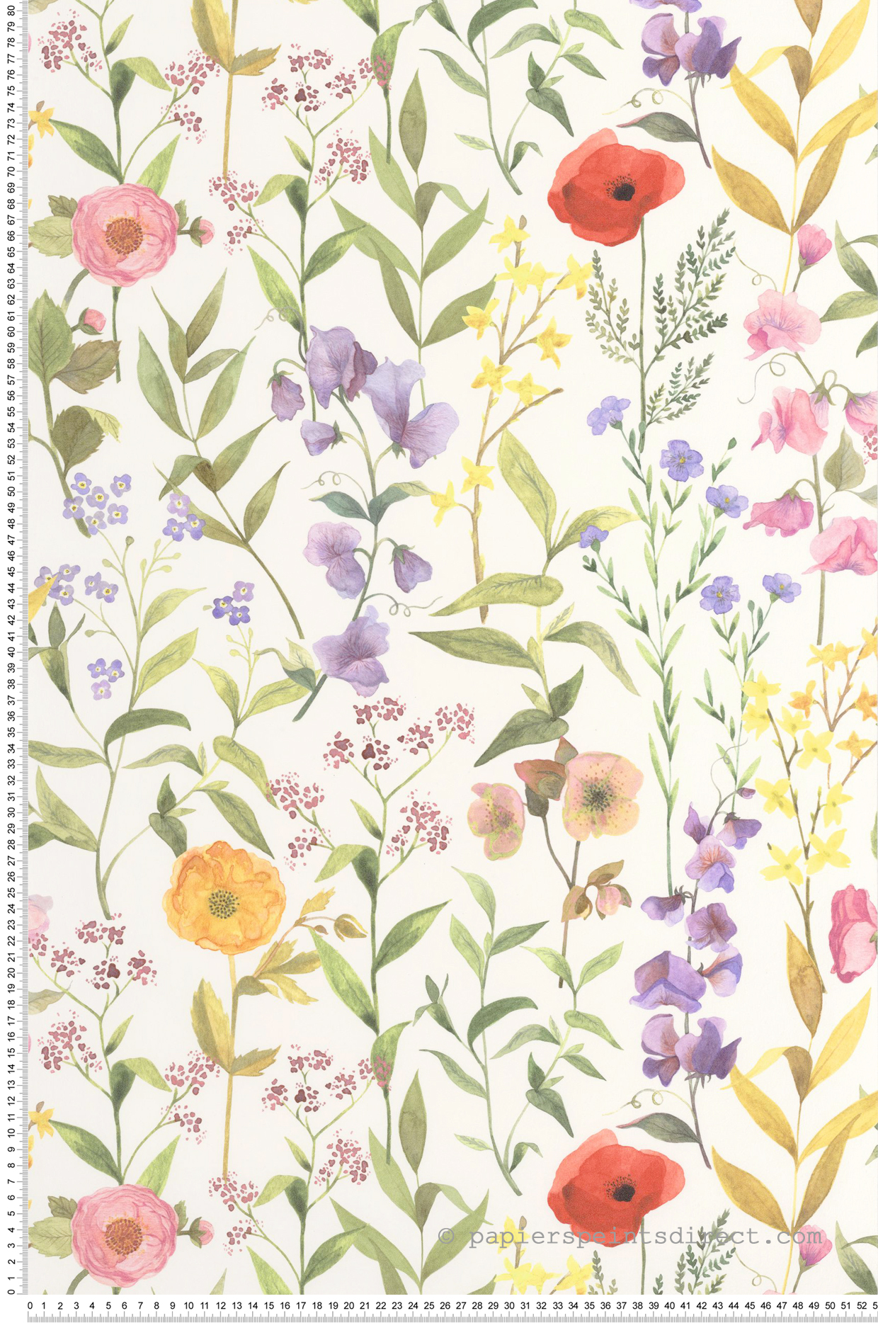Papier peint Fleurs des Champs multicolore intense - Le Beau Jardin de Casadéco | Réf. BJAR87652874