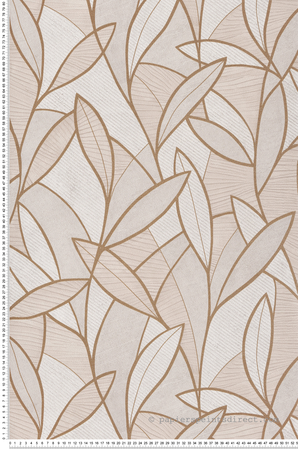 Papier peint Feuille Graphique Sculptée beige doré - Allure de Lutèce | Réf. LTC-AL26231