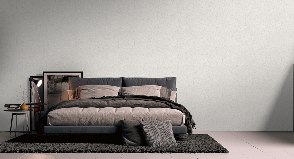 Papier peint Lignes Maha Métal blanc cassé nacré - Metropolitan Stories 3 d'A.S. Création | Réf. AS-391771