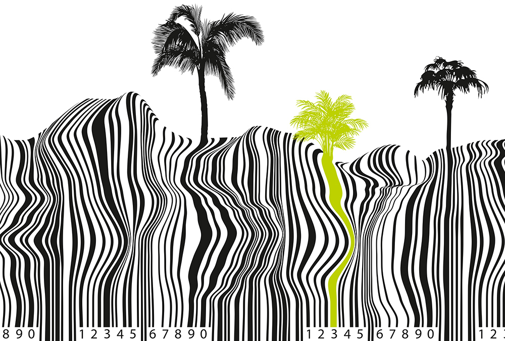 Papier peint panoramique Plage de code barre - Référence APD-471-539-400x270 - Intissé 200g/m2 - Standard 400 x 270