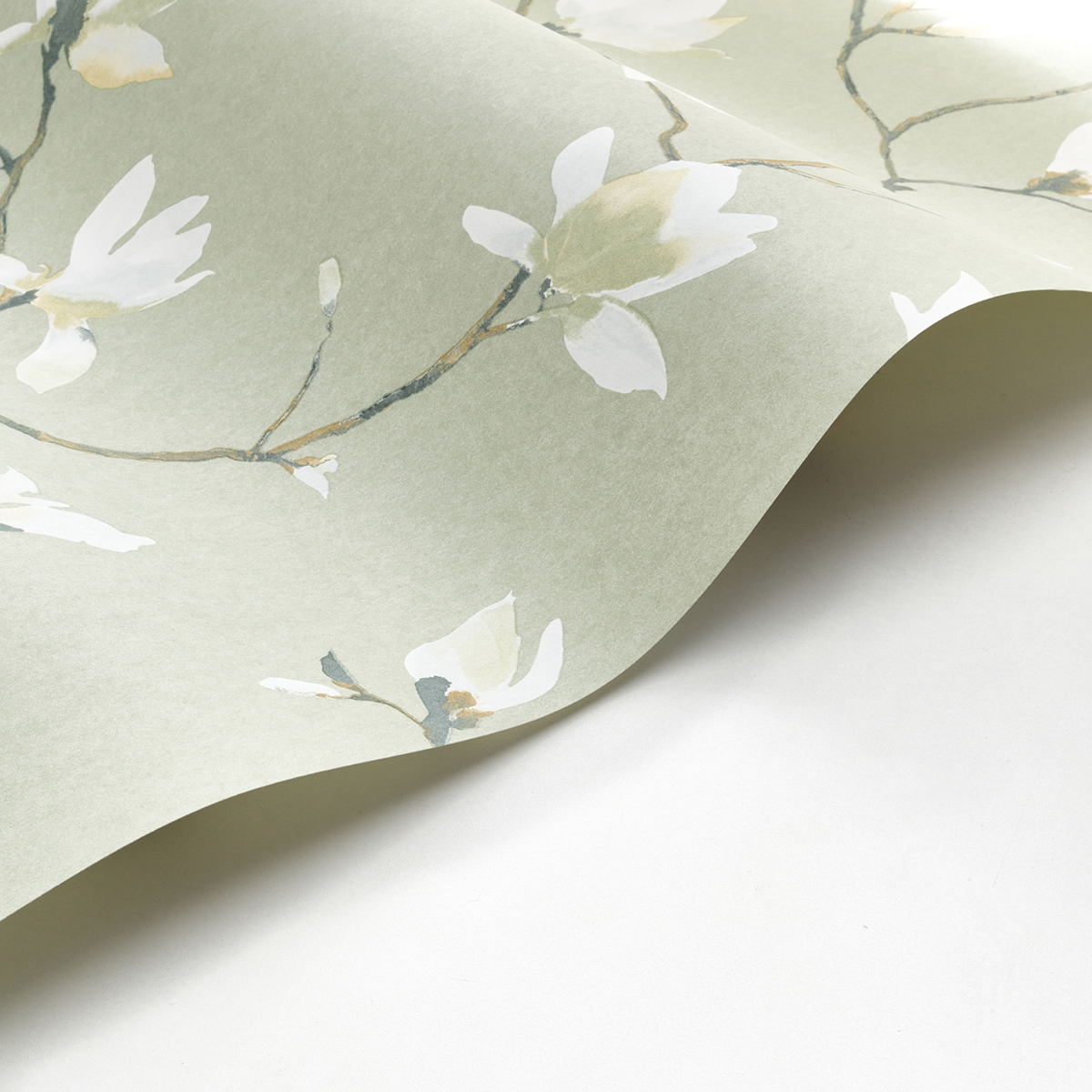 Papier peint Fleurs Suzhou vert sauge - Gardens de Casadéco AMBV | Réf. GADN82367428
