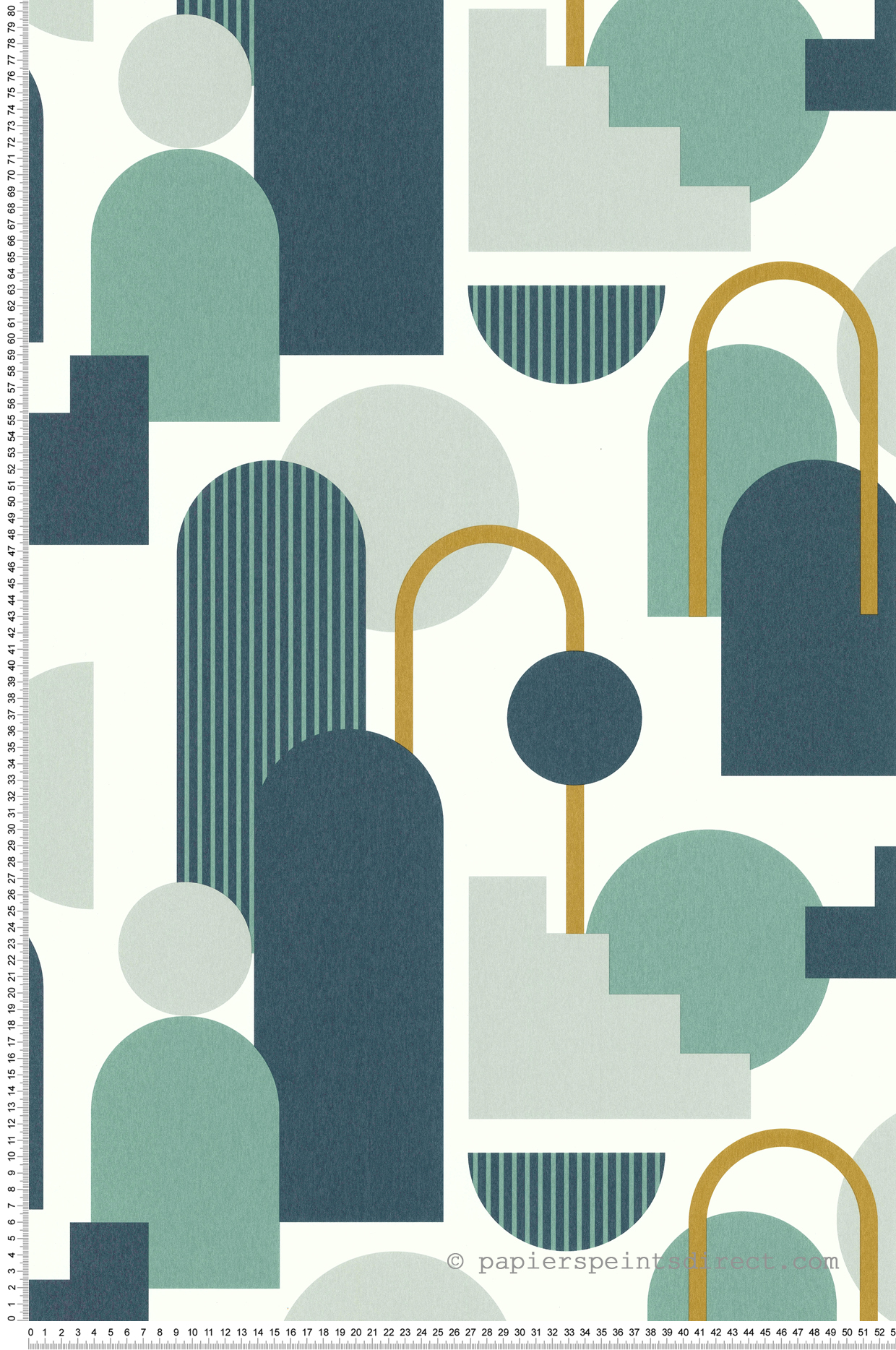 Papier peint Arche Minimaliste vert et bleu - Arty de Lutèce | Réf. LTC-51210801