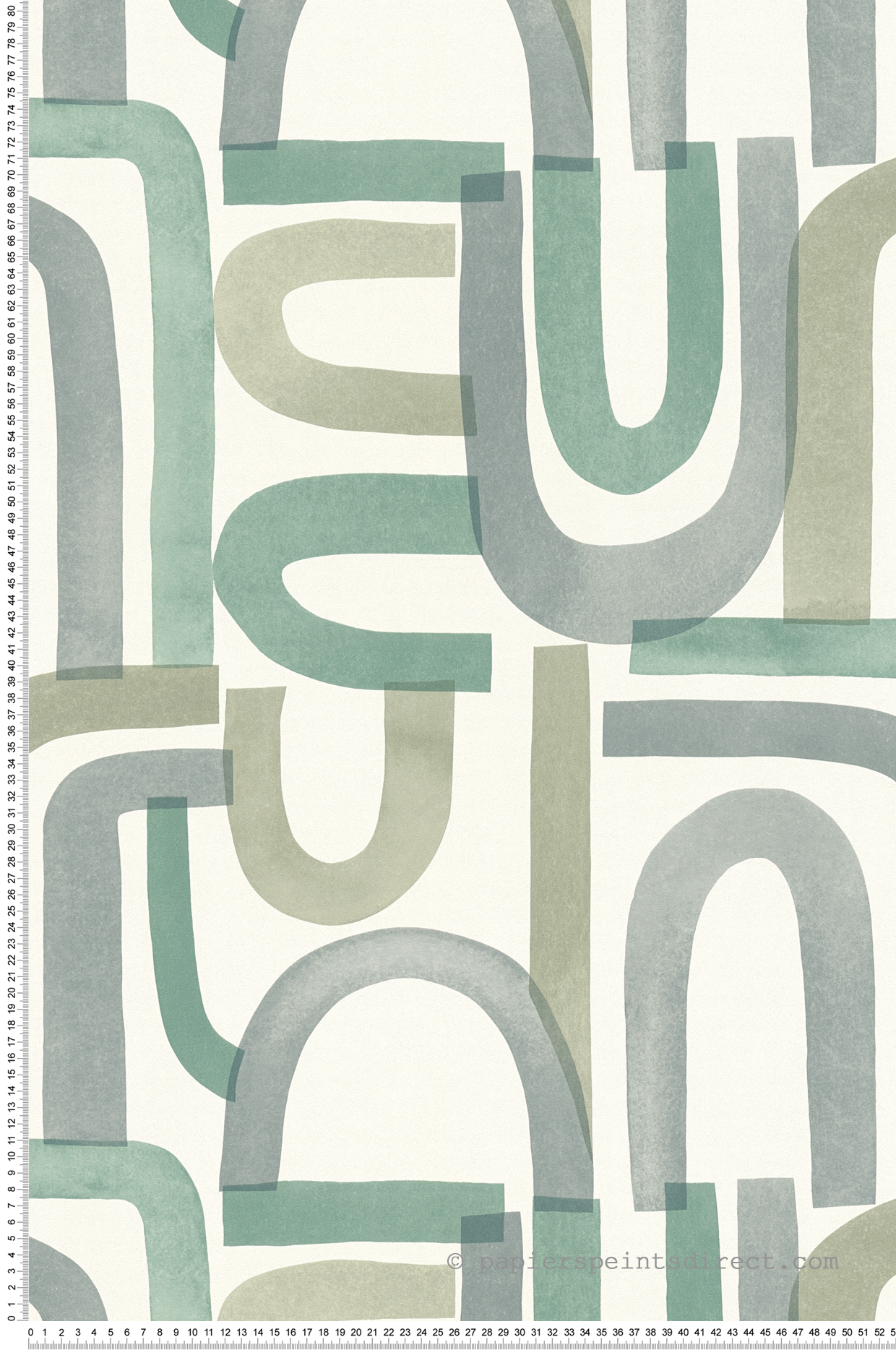 Papier peint Graphique Arc Vertigo vert - Abaca de Lutèce | Réf. LTC-51232204
