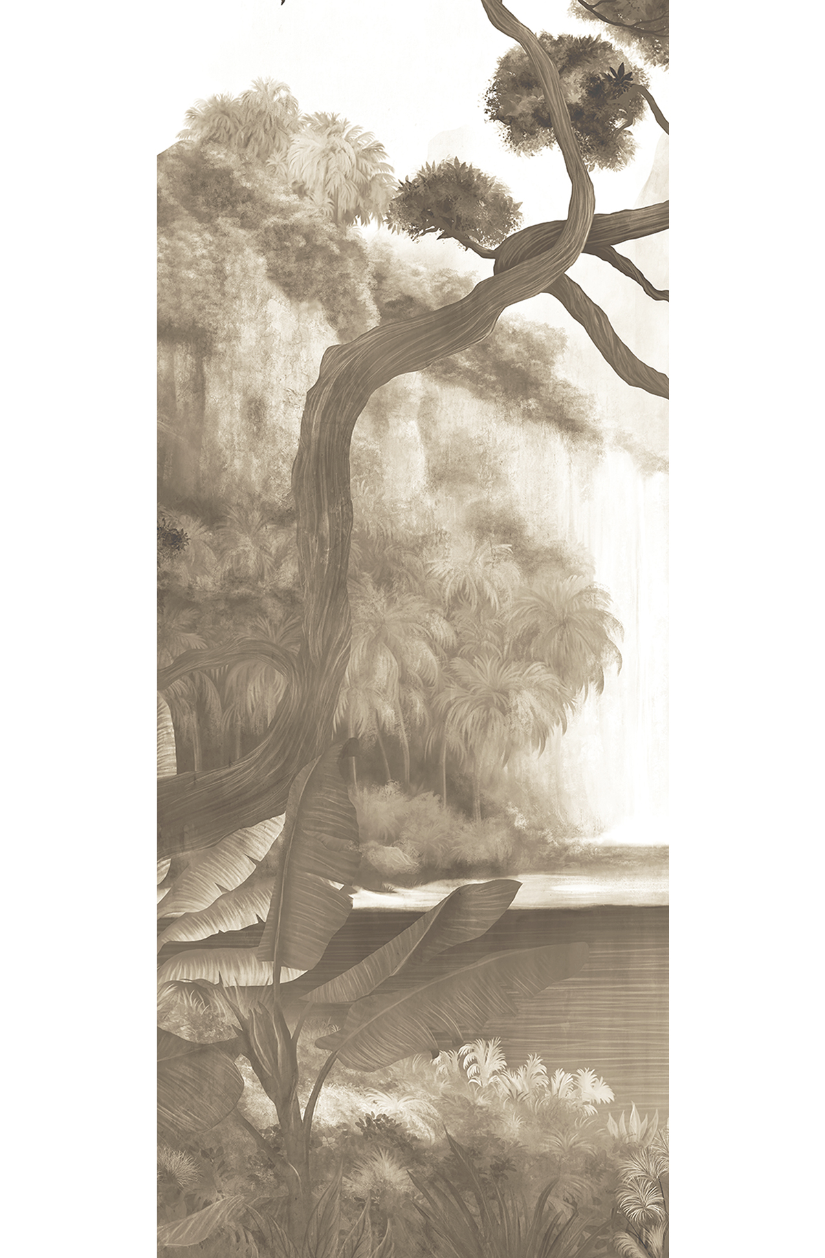 Papier peint panoramique Oasis Toucan sépia - A H260 - Wall Designs IV de Masureel | Réf. MAS-DG4TOU1011-260