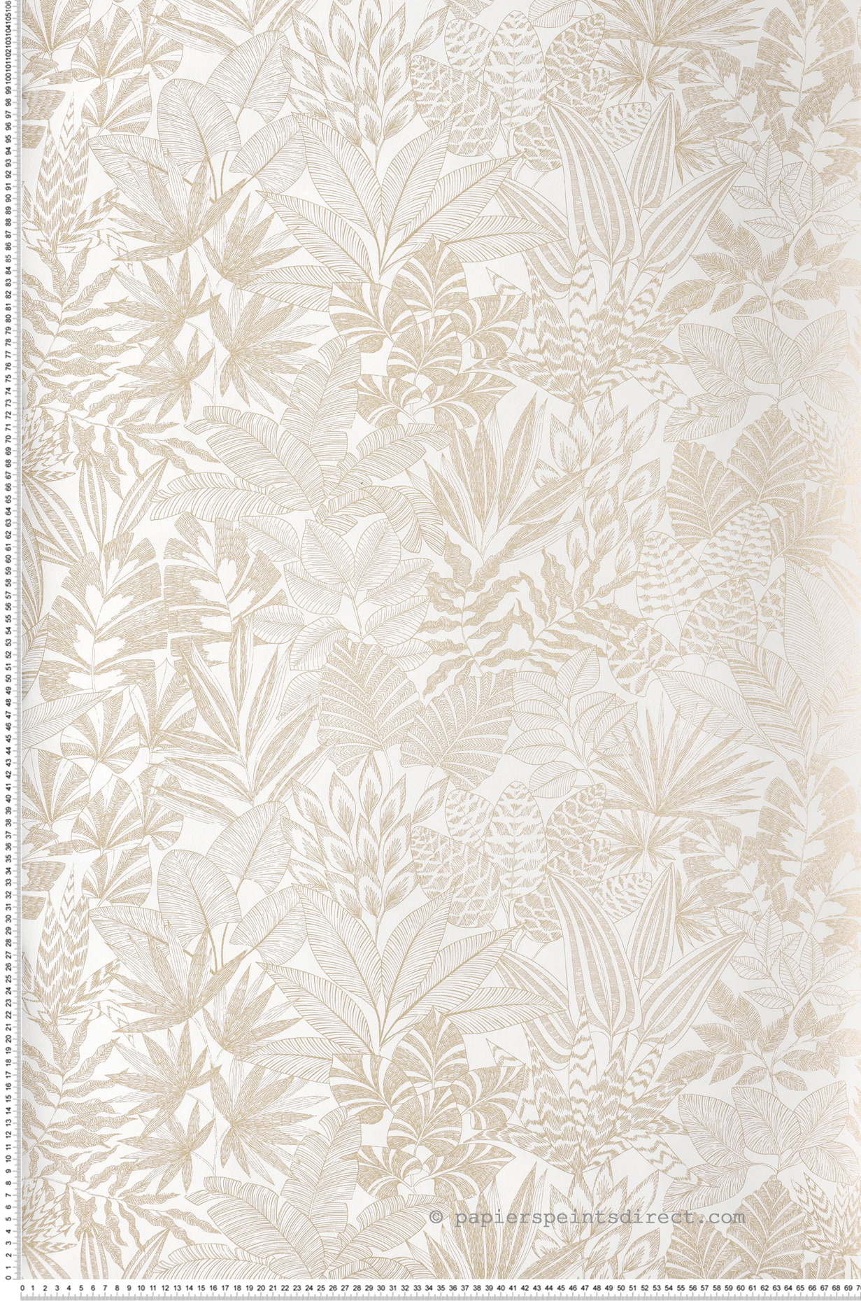 Papier peint Feuillage Doum blanc doré - Bord Du Nil de Casamance | Réf. CAS-76151324