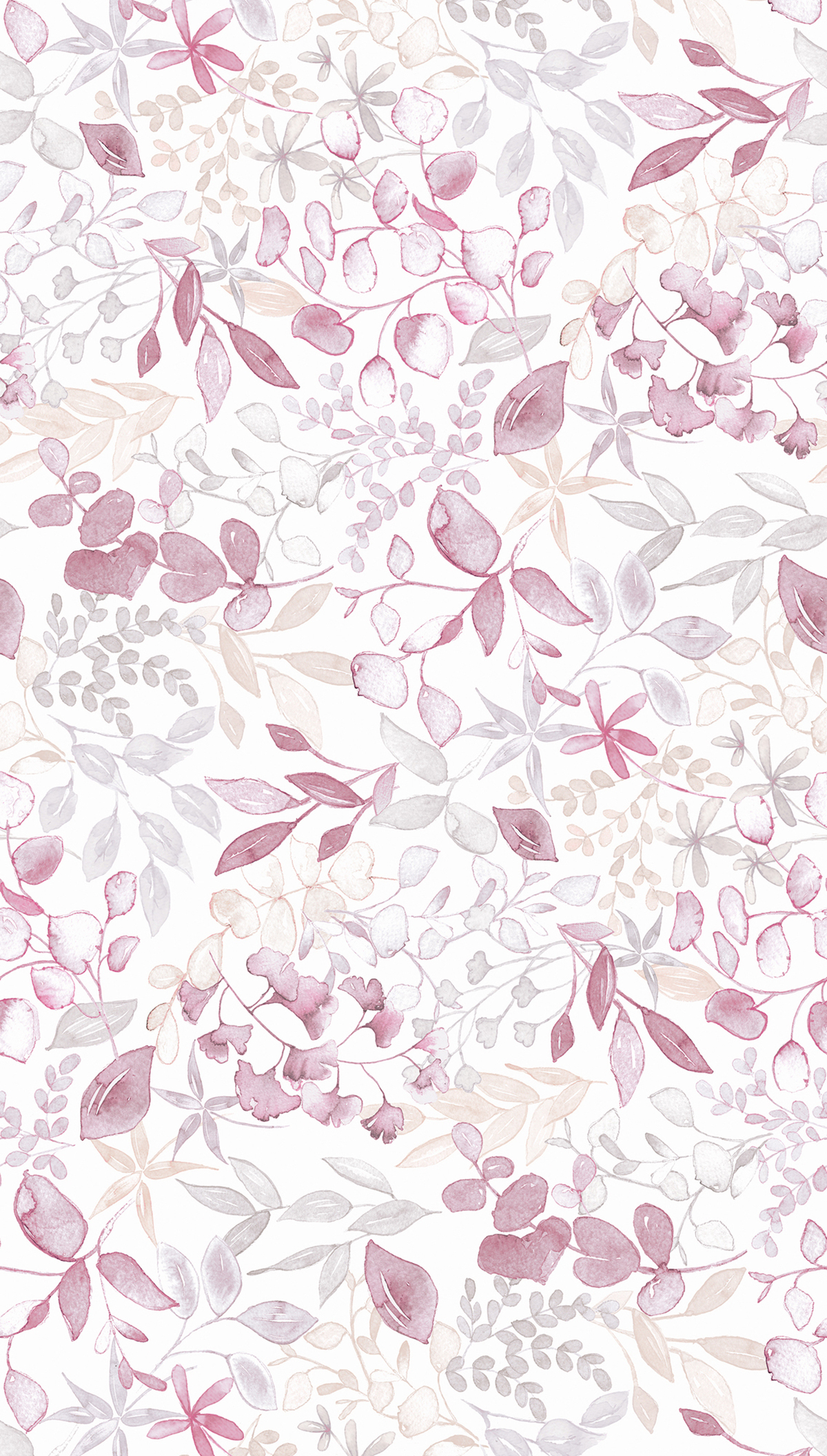 Papier peint panoramique Harmonie Feuille rose - Aquarell Dreams d'A.S. Création | Réf. AS-396922