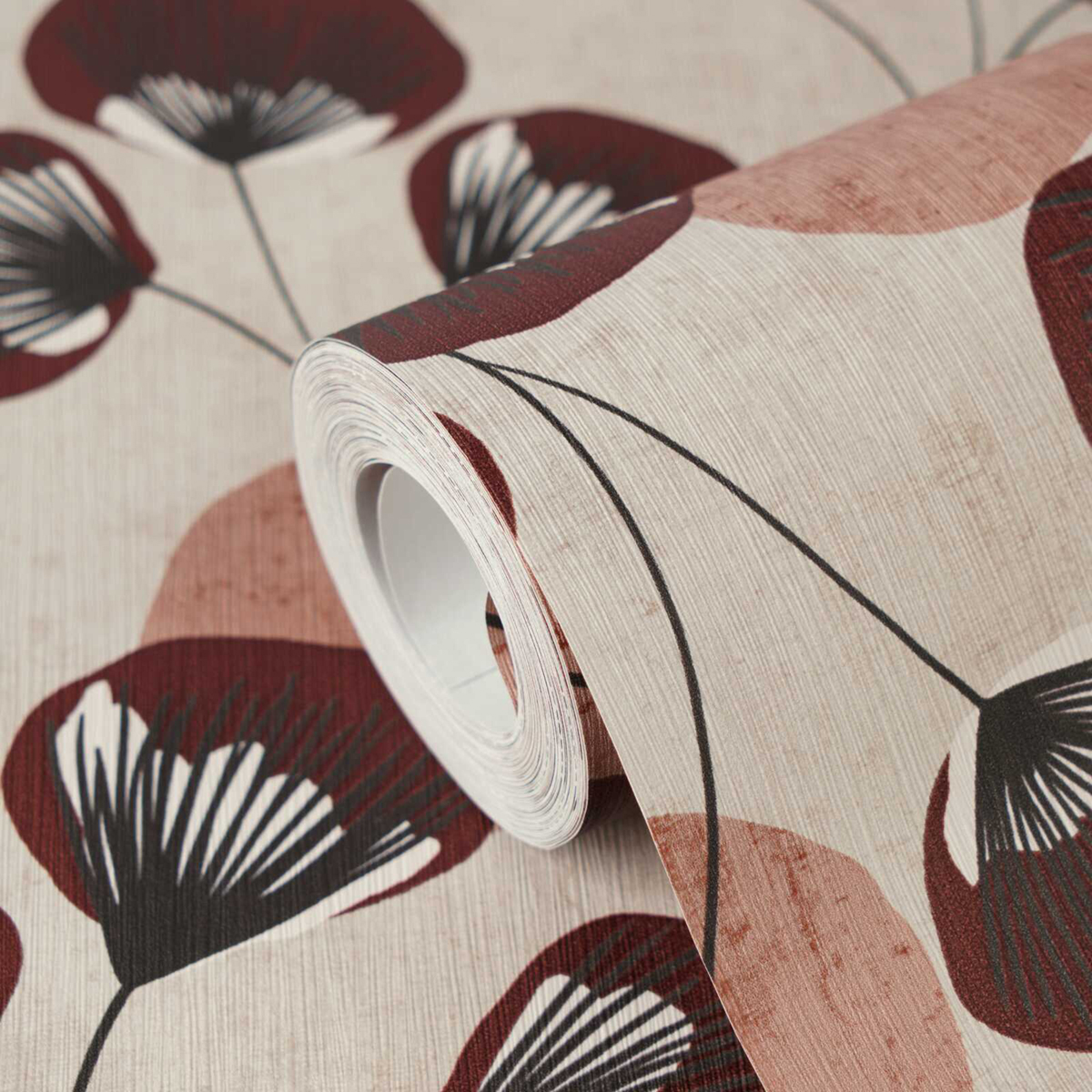 Papier peint Végétal Rétro Aster brun - Nordic Feeling d'A.S. Création ZOOM | Réf. AS-791514