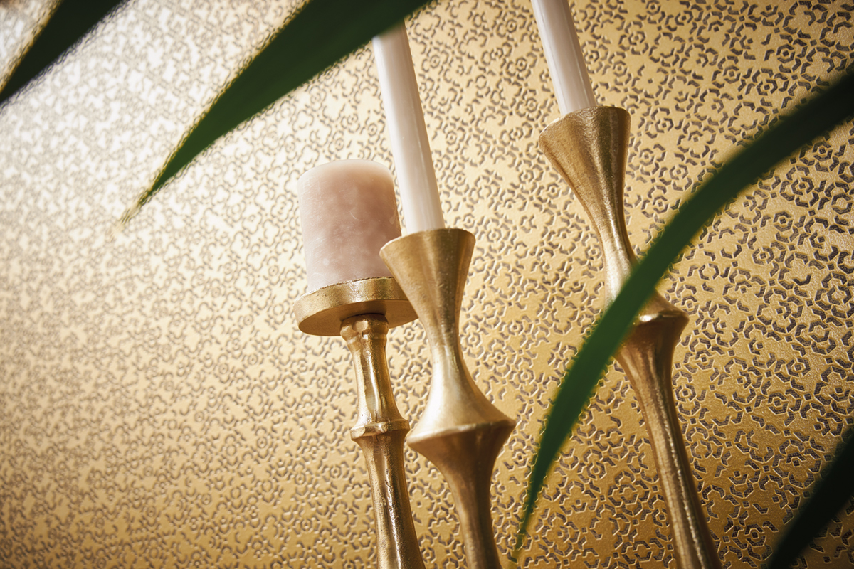 Papier peint Géométrique Fleurs doré - Metropolitan Stories 2 d'AS Création | Réf. SP15517