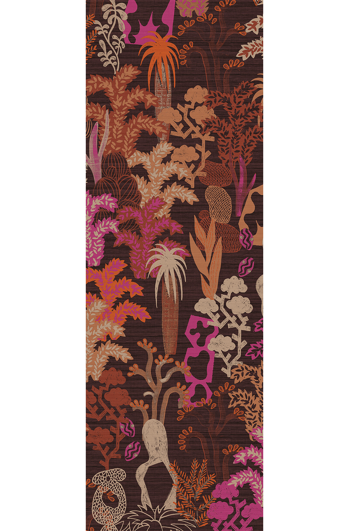 Papier peint panoramique Jungle Ethnique Baya rose - C H260 - Joy de Masureel | Réf. MAS-DGJOY3033-260