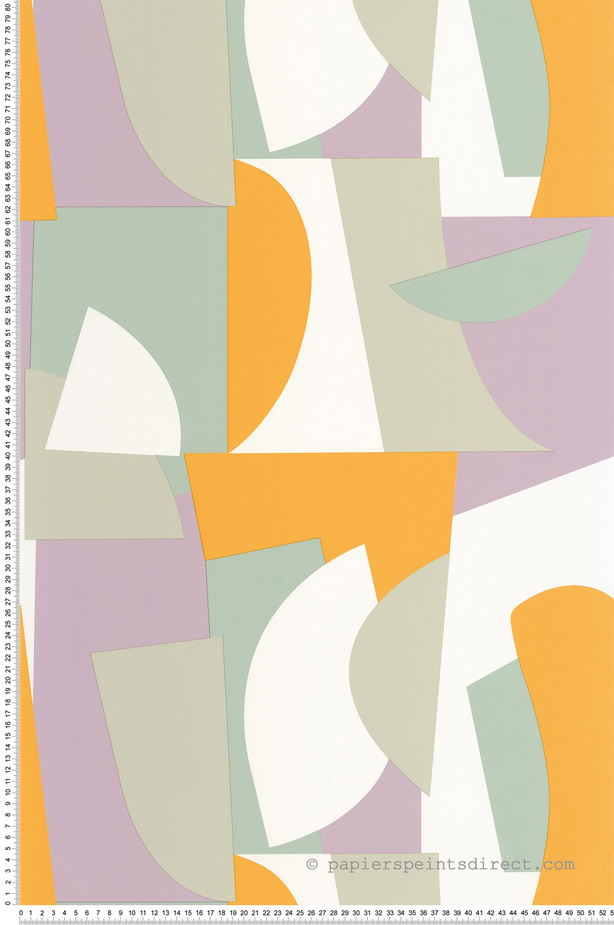 Papier peint Graphique Figures vert mauve - Outlines de Casélio | Réf. OTLS105017500