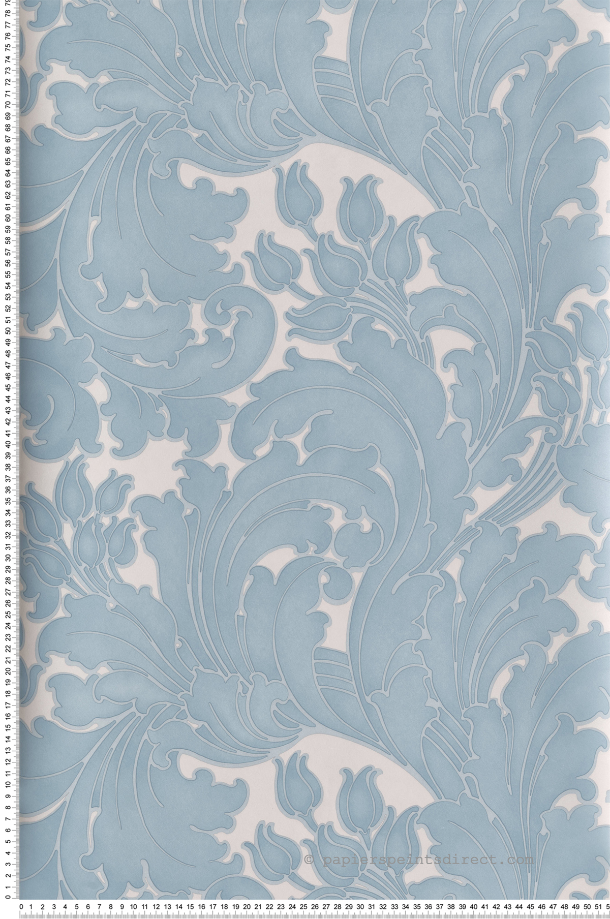 Papier peint baroque Tulip Powder Blue - National Trust Papers 2 de Little Greene | Réf. 0260TUPOWDE
