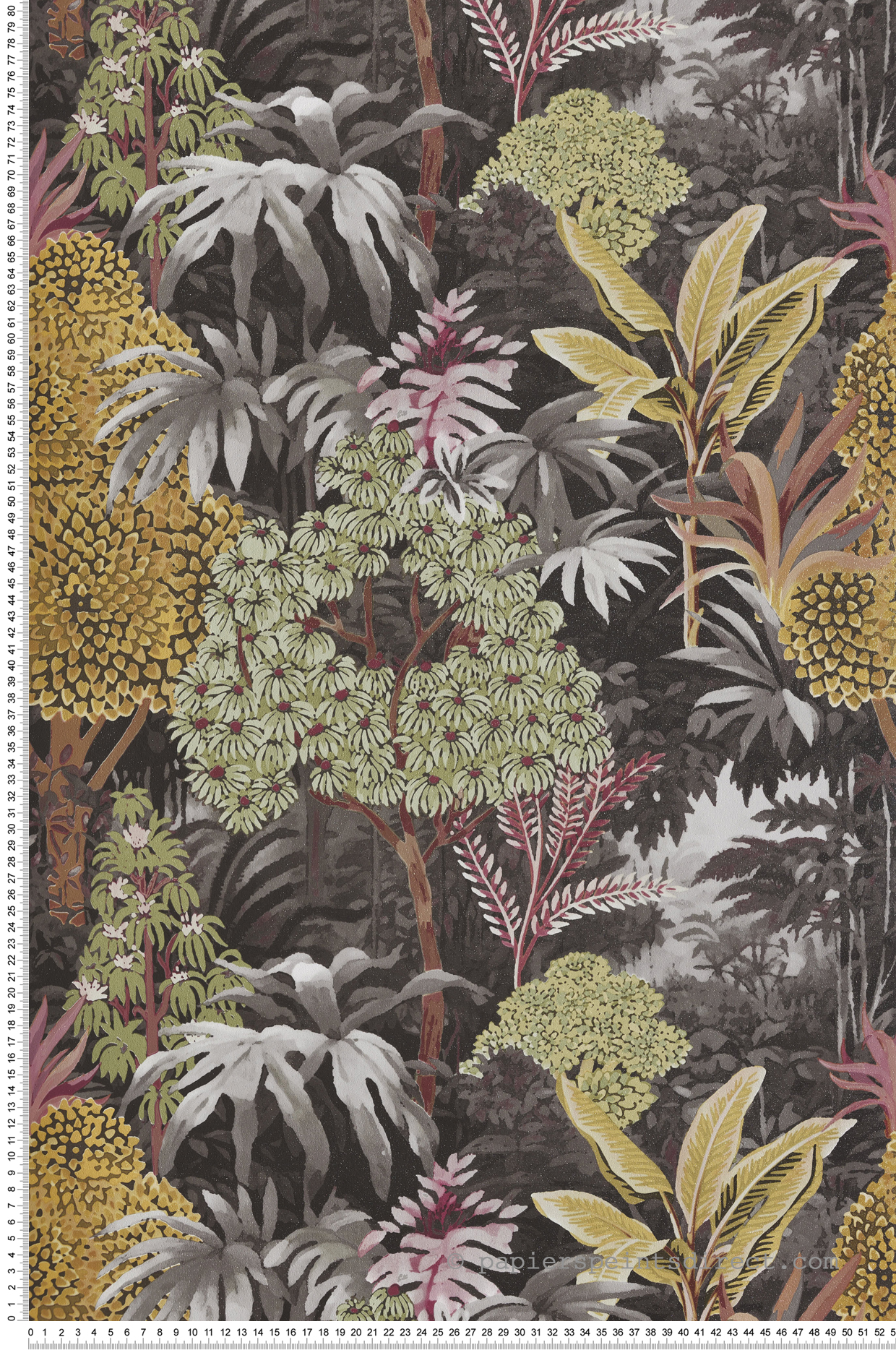 Papier peint Feuillage Artémis gris vert doré - Maison Paradis de Lutèce | Réf. LTC-MP15503