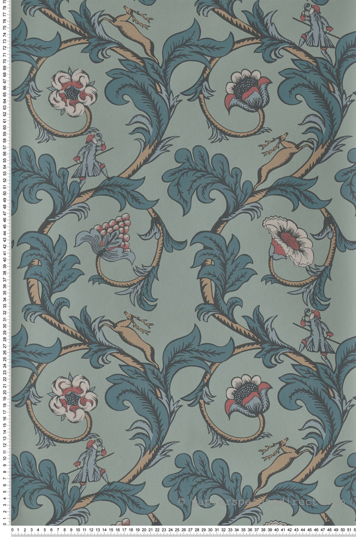 Papier peint classique Stag Trail Arsenic - National Trust Papers de Little Greene | Réf. 0245STARSEN