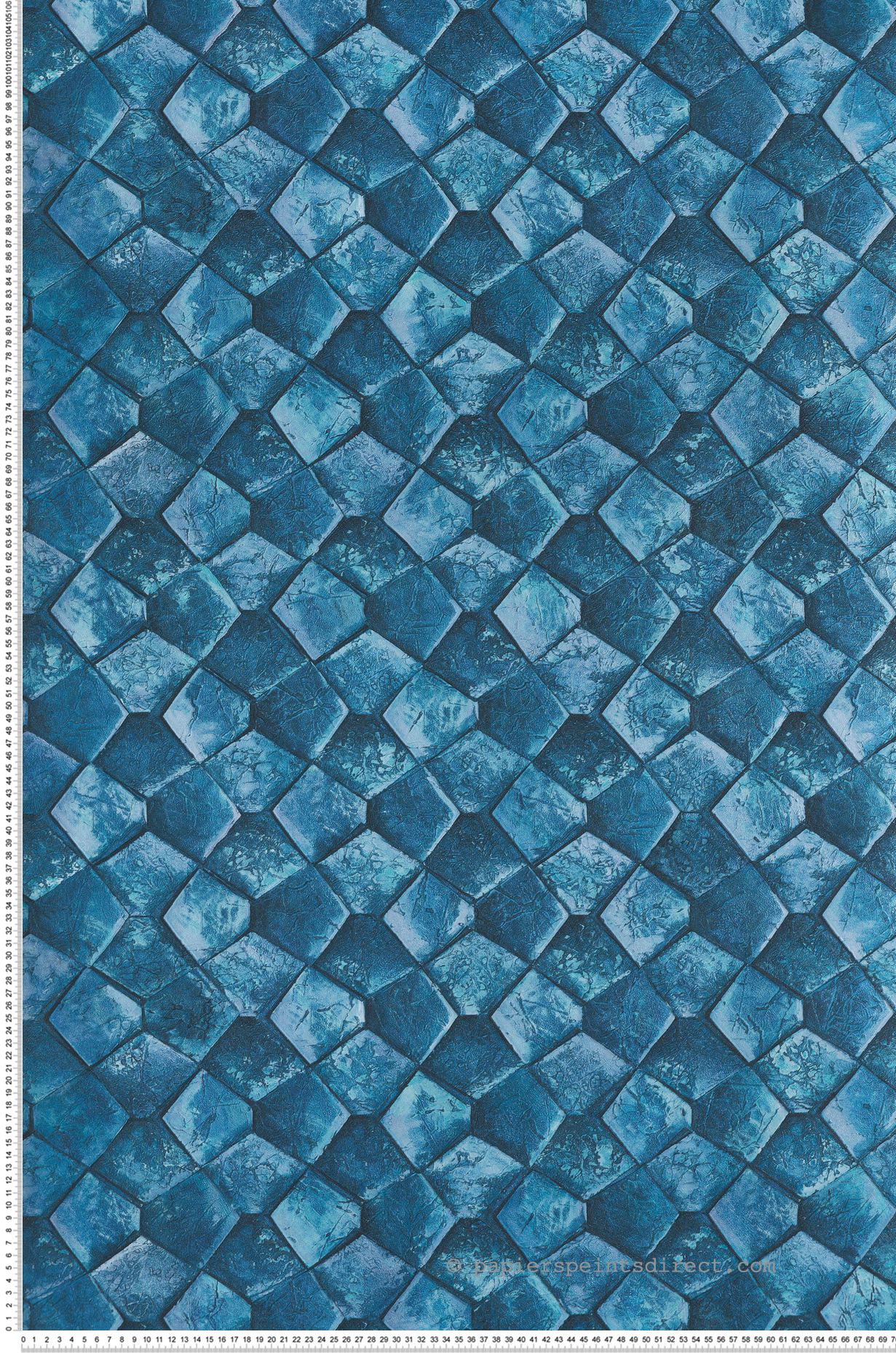 Papier peint Pierre Mur bleu métallisé - Eclectic de Montecolino | Réf. MC-34910