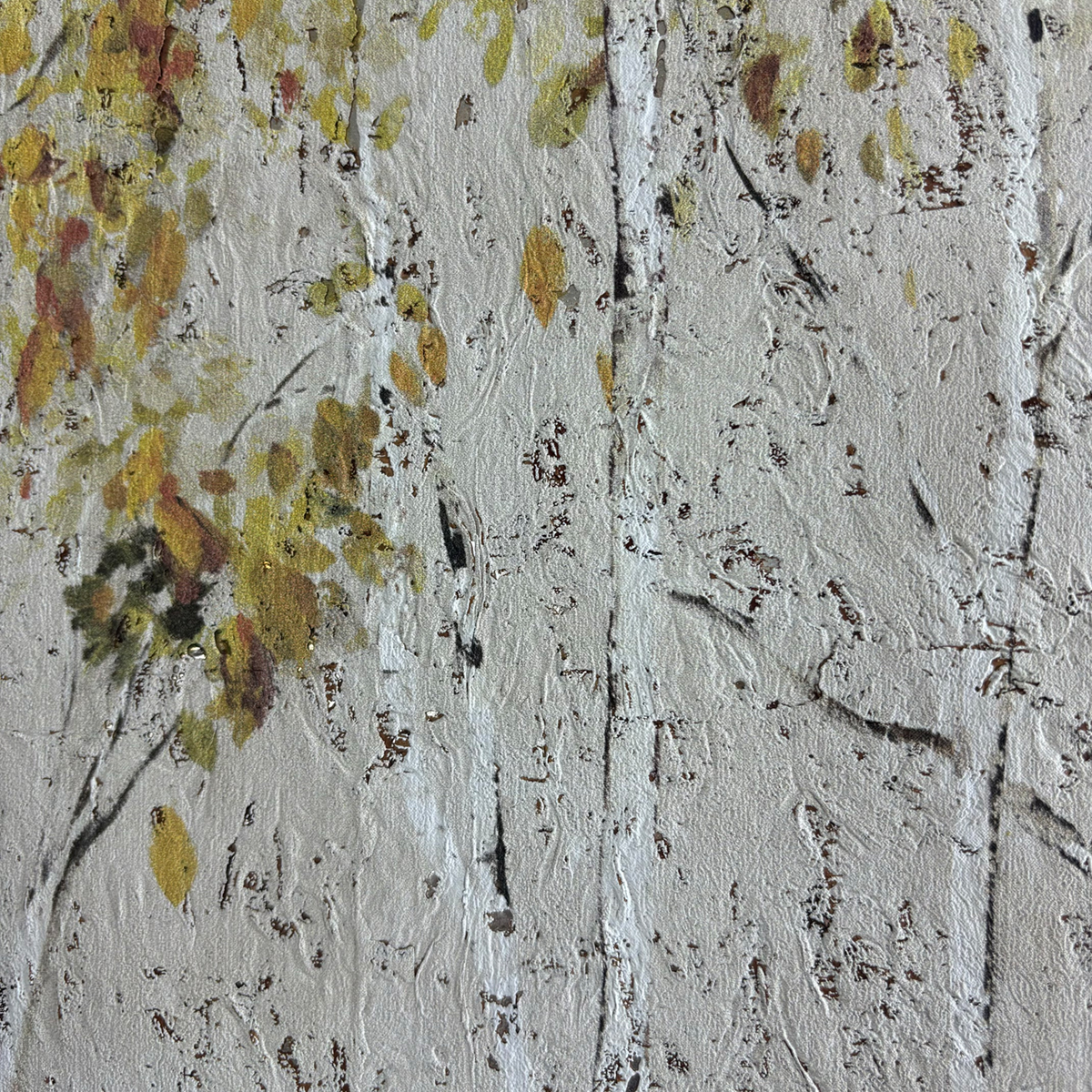 Papier peint panoramique Arbre en Peinture Liège vert - Daisy Bennett d'Initiales AMBZ | Réf. INI-DB32006M