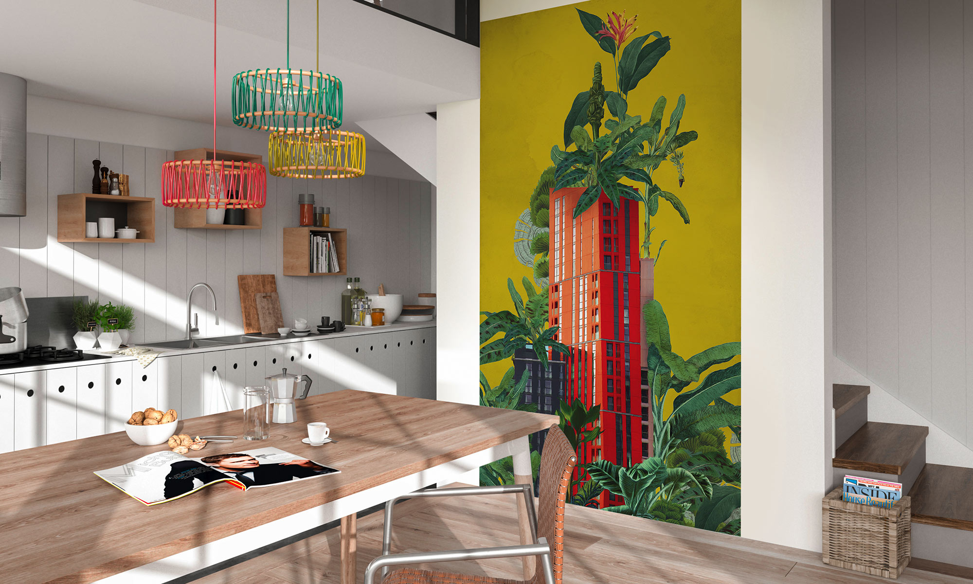 Papier peint panoramique Urbain Plant House - Papier peint Komar Flair