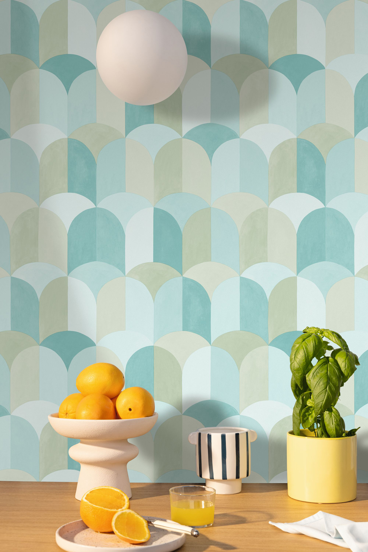 Papier peint Carrelage Bandol bleu océan - Azur de Casélio | Réf. AZU105446787