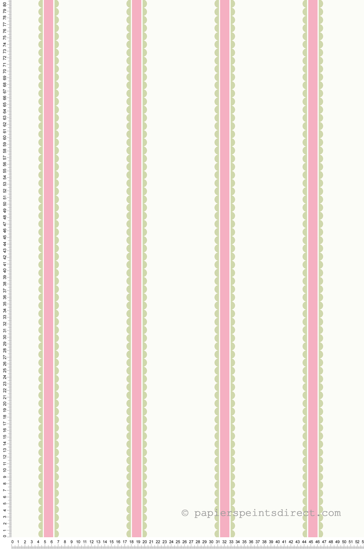 Papier peint Rayures Arrondi Enfant rose vert - Imagine de Lutèce | Réf. LTC-DL27574