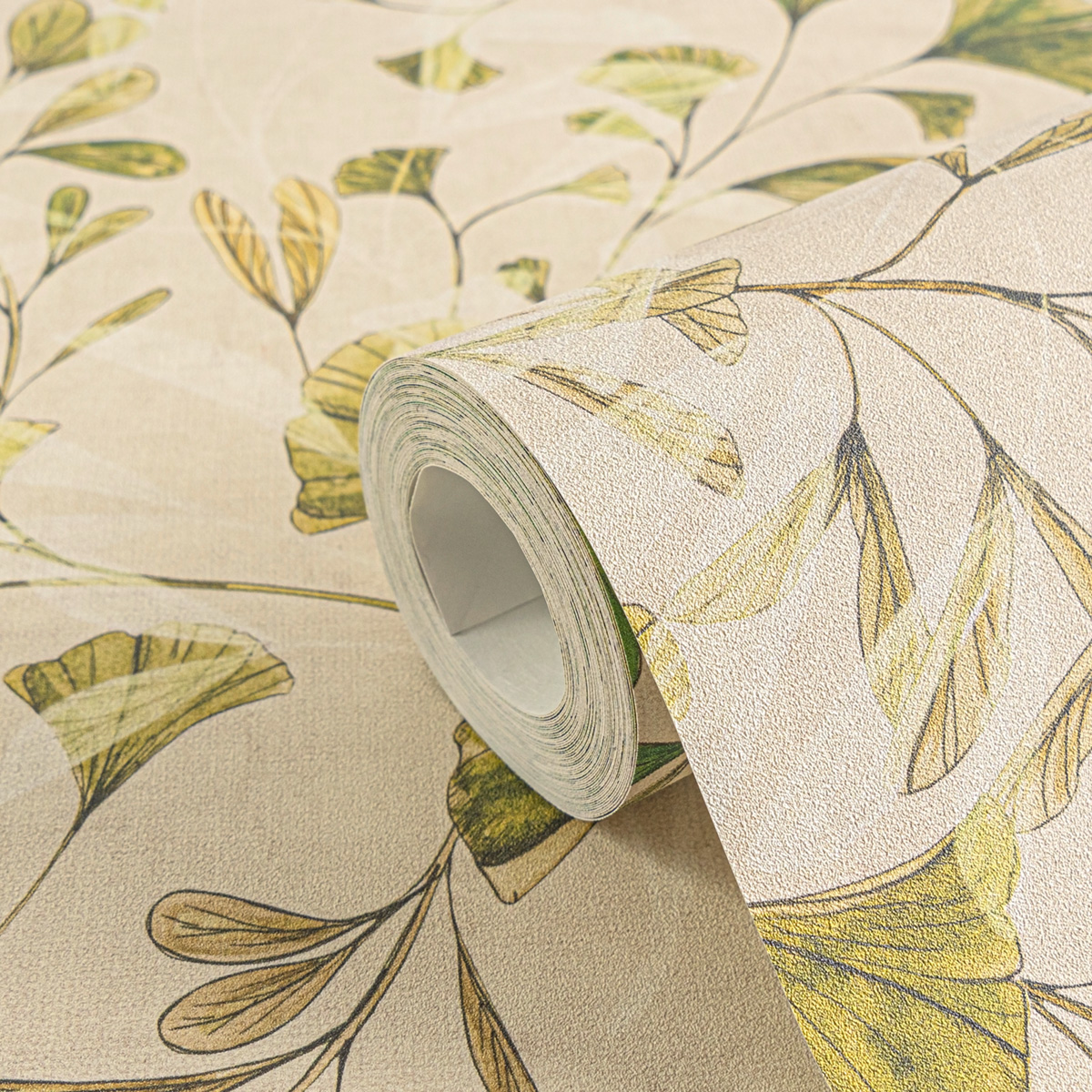 Papier peint Ginkgo Feuille vert - Anna D'Andrea d'A.S. Création AMB4| Réf. AS-782233