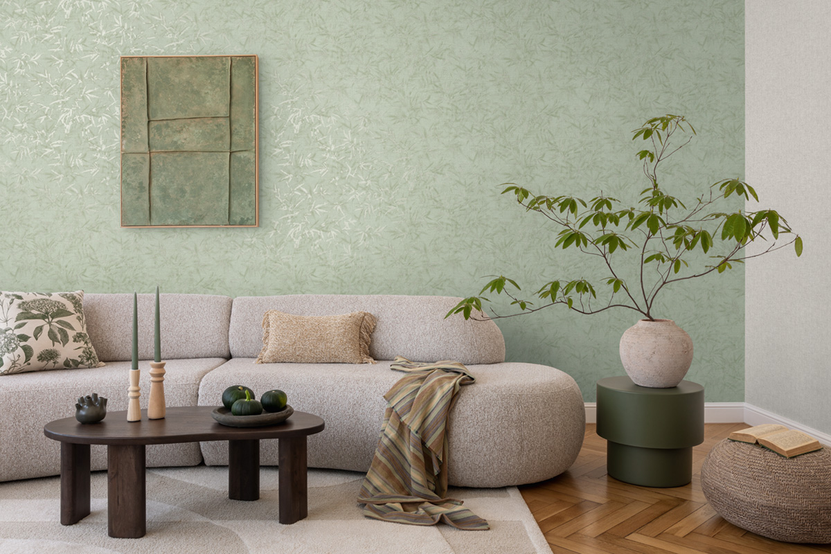 Papier peint Feuillage Bambou vert amande - History of Art 2 d'AS Création AMB1| Réf. AS-790464