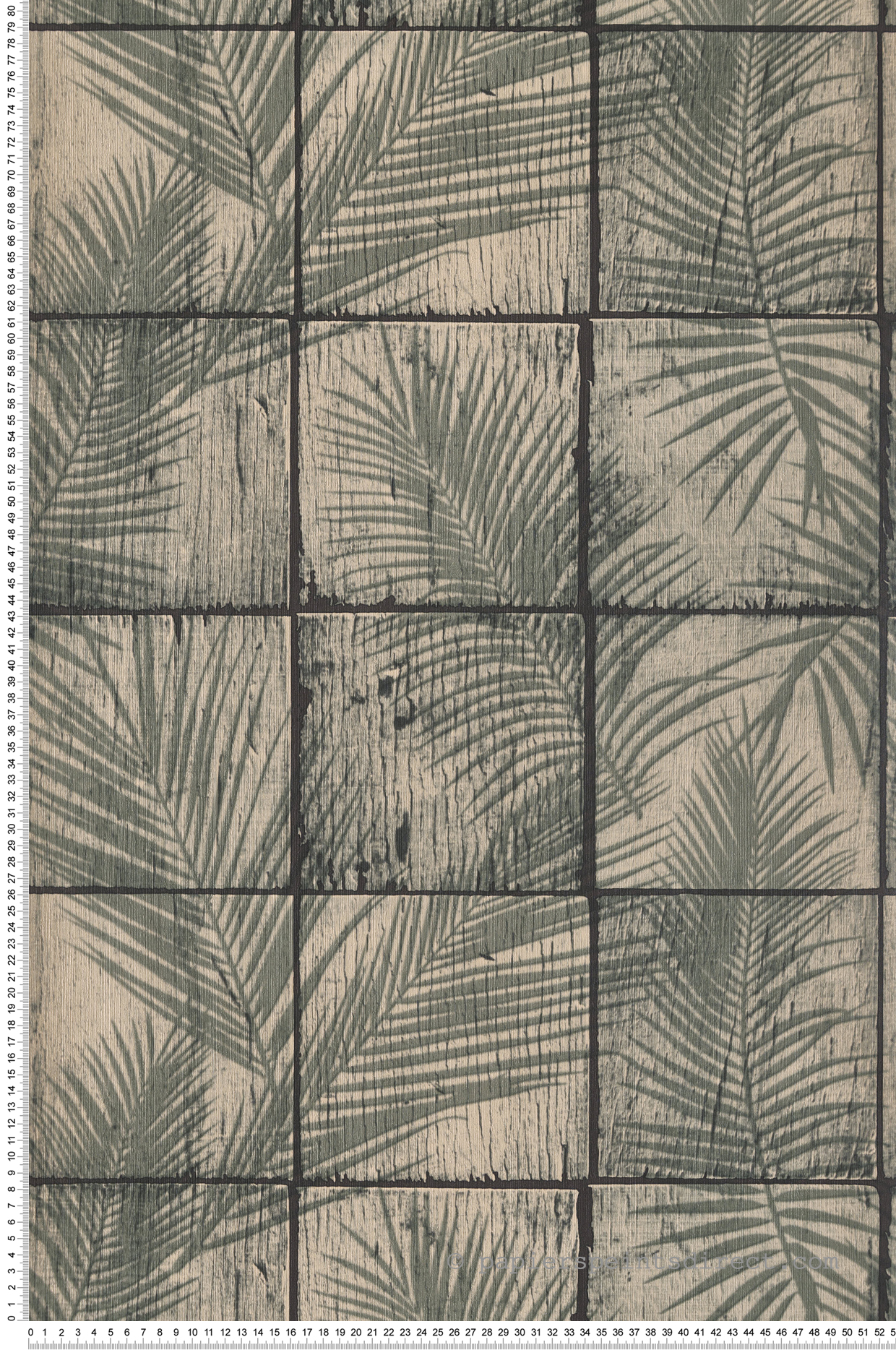 Papier Peint Feuille Tropicale Wood vert - Nomade d'Ugépa | Réf. UGP-M68904