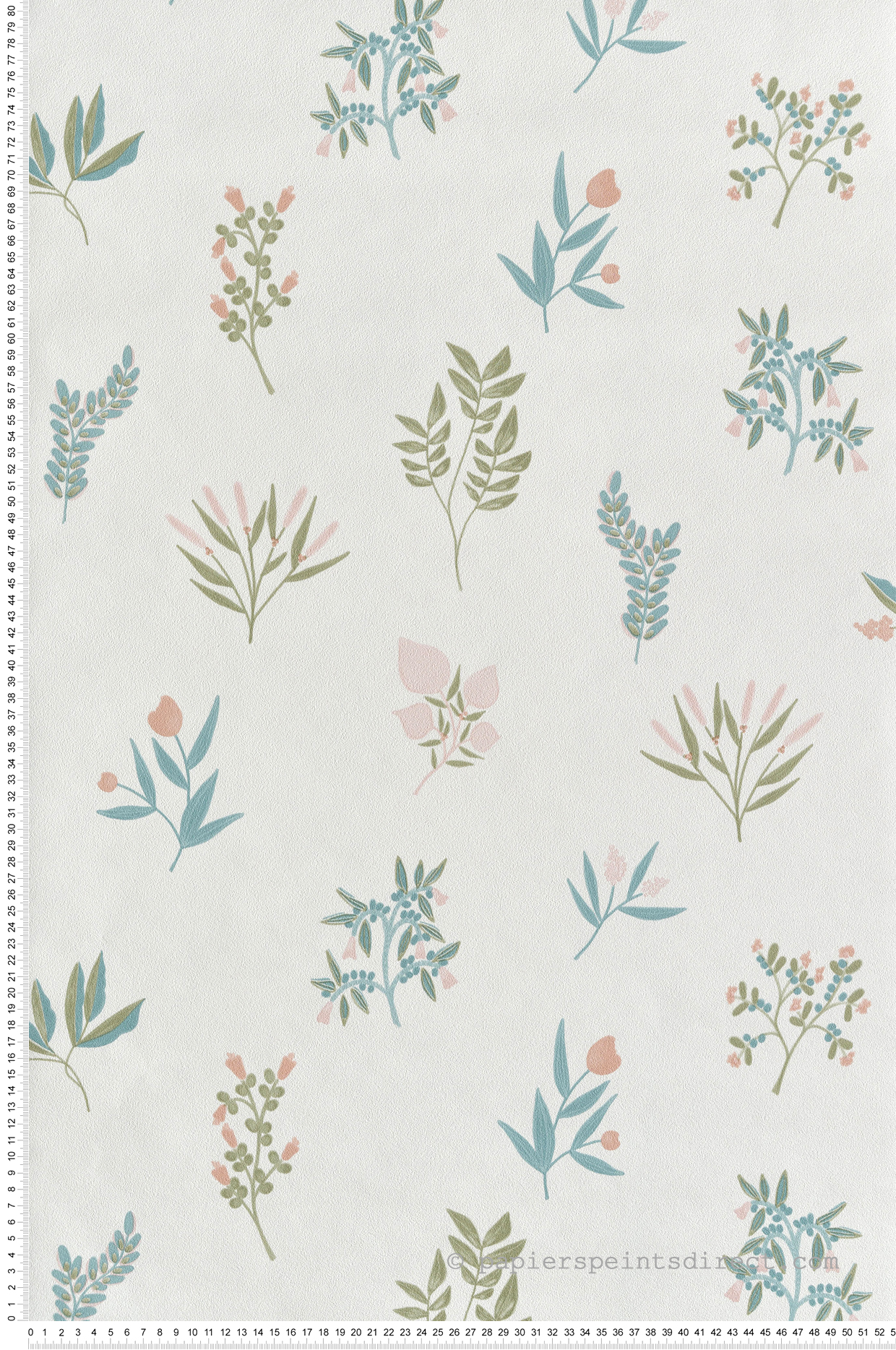 Papier peint Vintage Bouquet Luck rose vert bleu - Green Life 2 de Casélio | Réf. GNL2105370644