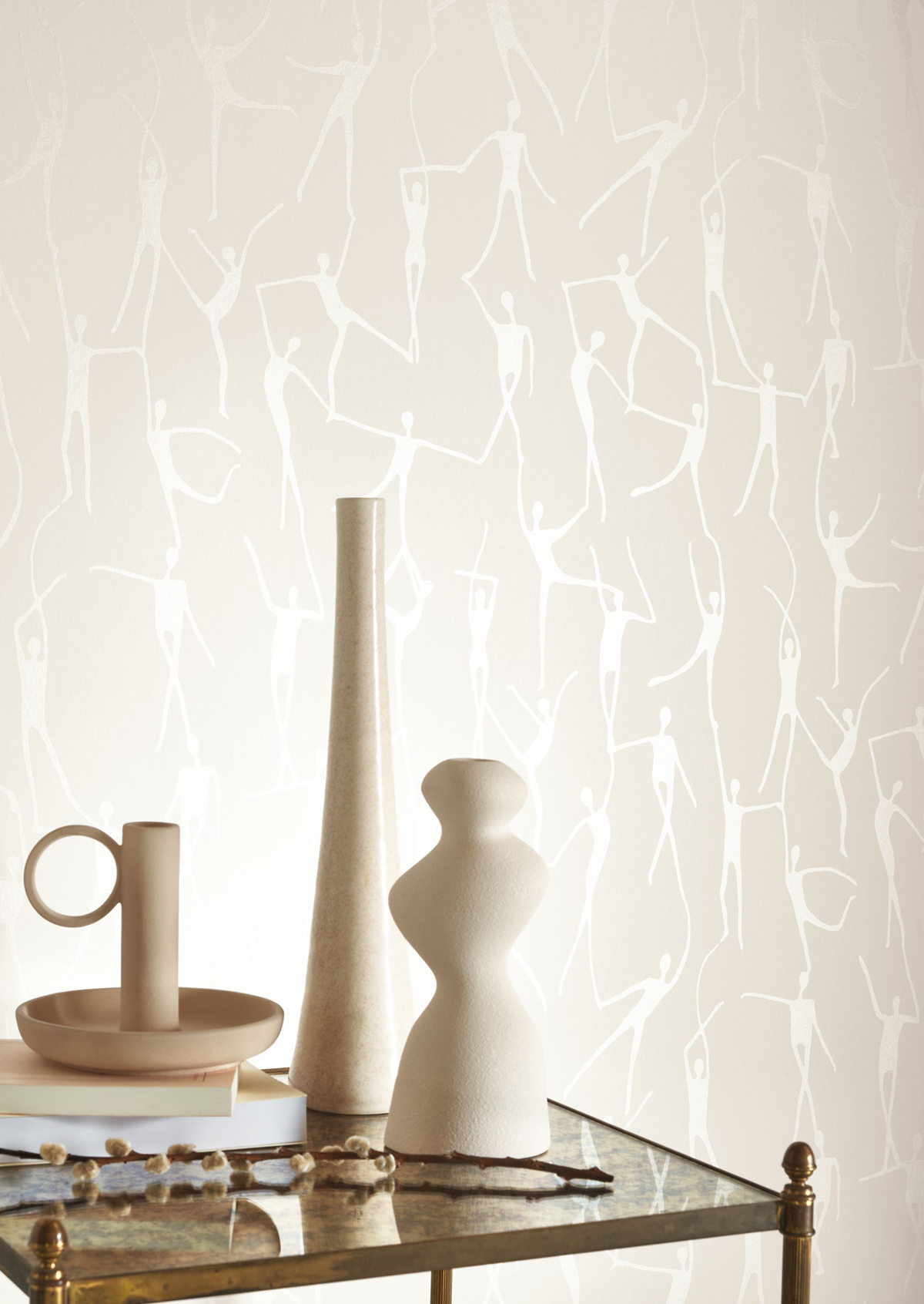 Papier peint Original Danse Alberto nacré blanc - Iconic de Casadéco AMB2 | Réf. CONI88420010