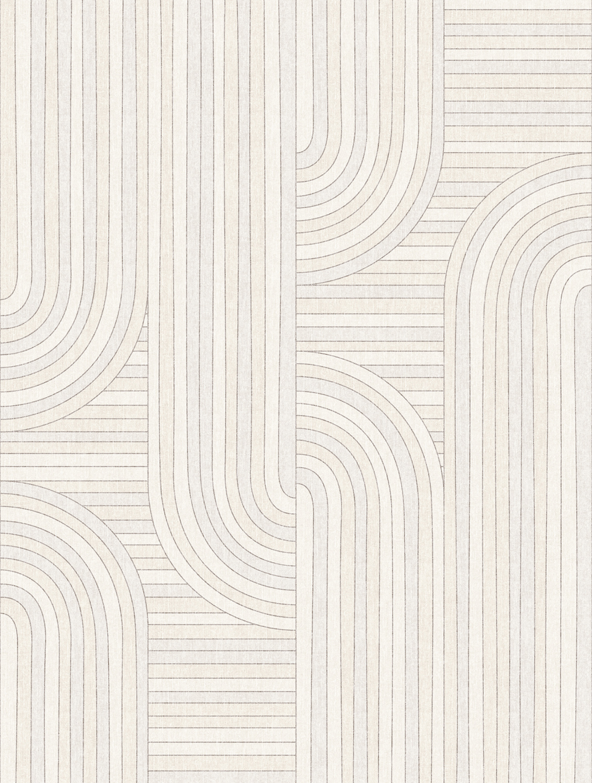 Papier peint panoramique Graphique Arrondi Rainbow beige - Panorama 2 de Lutèce | Réf. LTC-PAN1821C