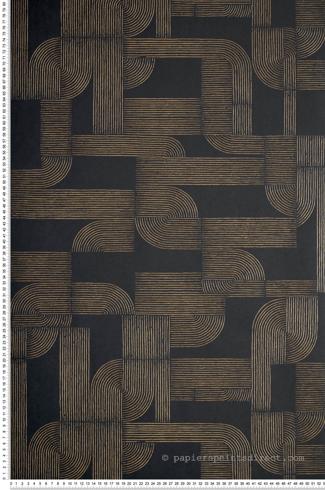 Papier peint Graphique Hector noir doré - Square Jasmin de Casamance | Réf. CAS-75701936