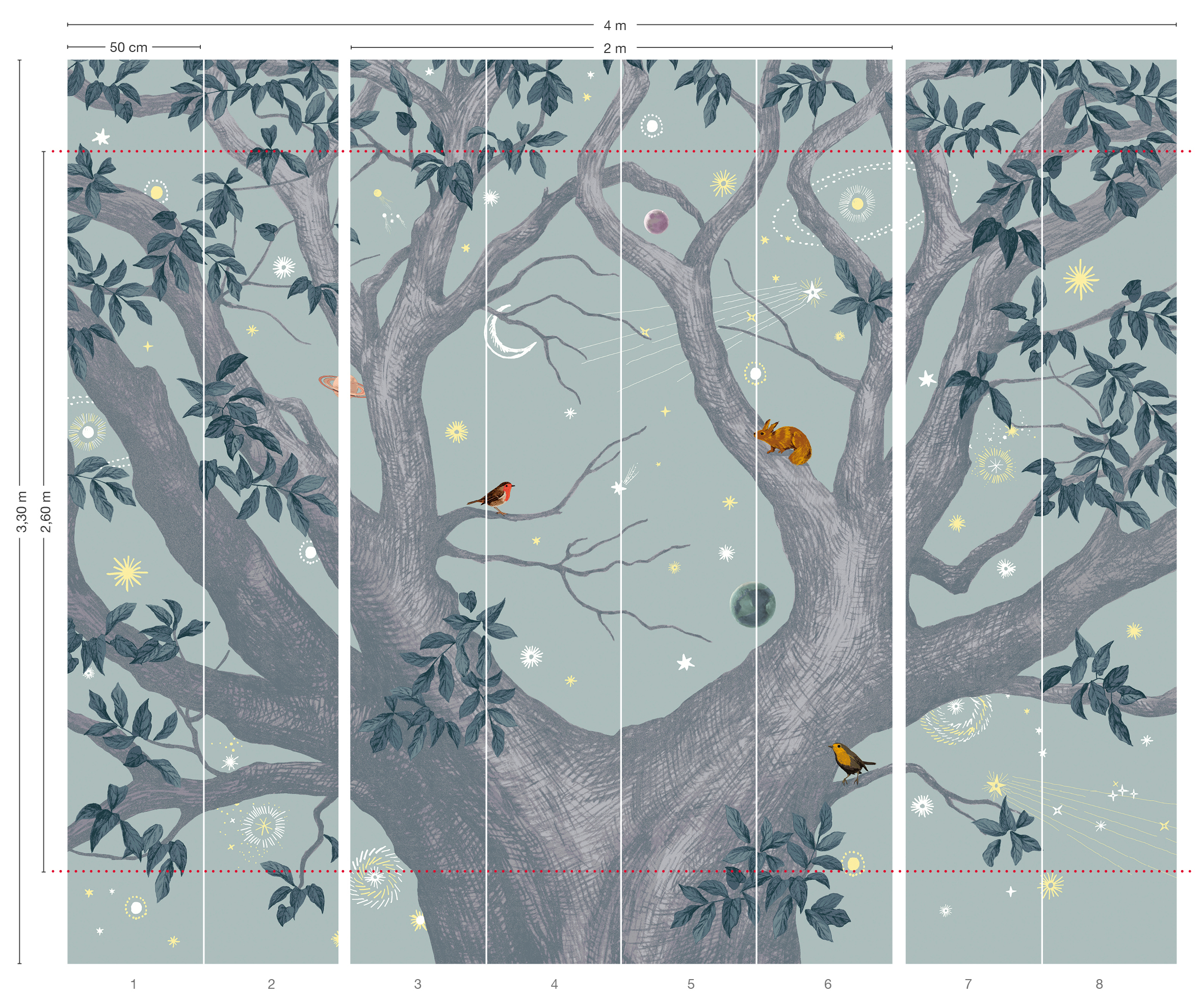 Papier peint panoramique Arbracadabra - Jour 8 lés - Isidore Leroy