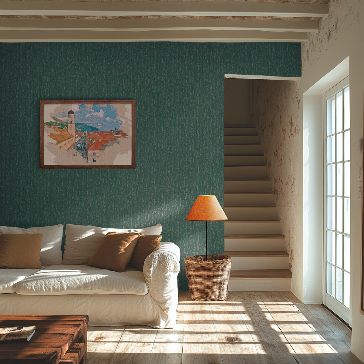 Papier peint Pierre Géométrie Moderne bleu canard argenté - Metropolitan Stories 4 Hot Spots d'A.S. Création AMB1| Réf. AS-786664