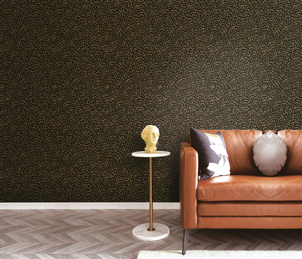 Papier peint Étincelle noir doré - Attitude de Lutèce | Réf. LTC-DWP0363-09