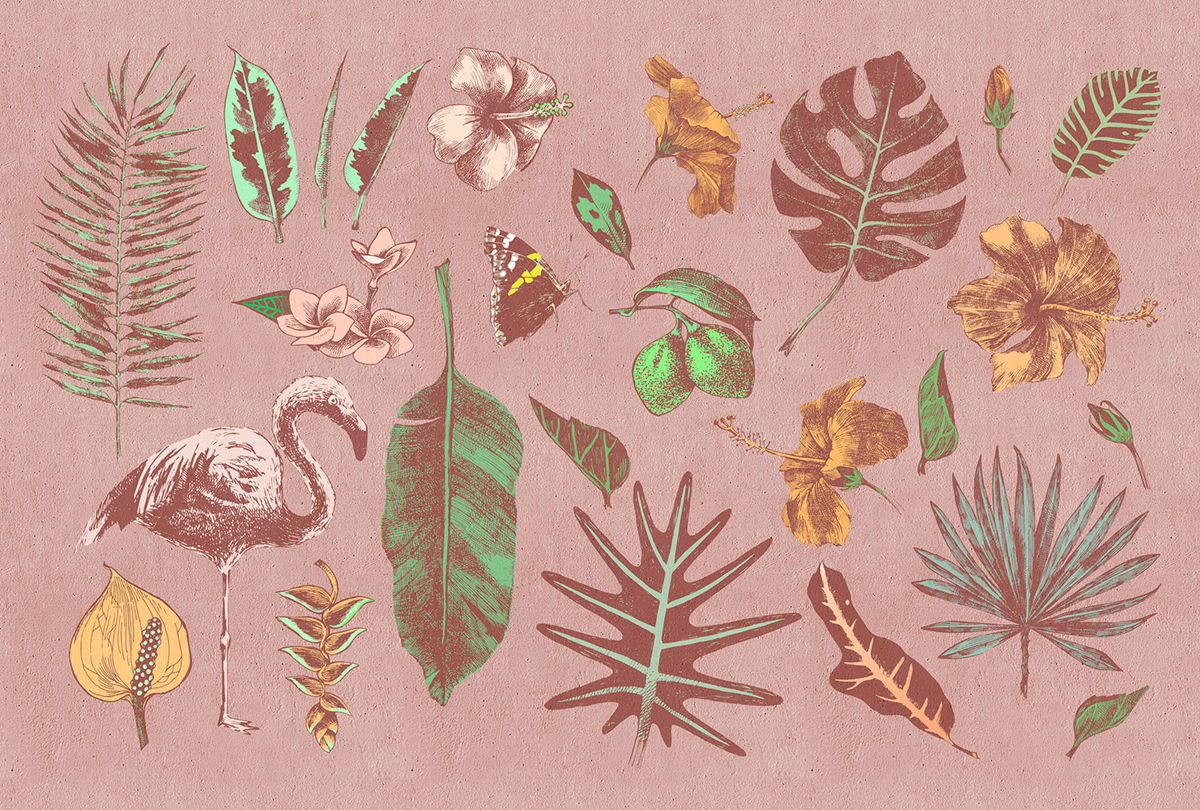 Papier peint panoramique Feuilles Tropicana 3 - Référence DD110996 - Intissé 200g/m2 - Standard 400 x 270