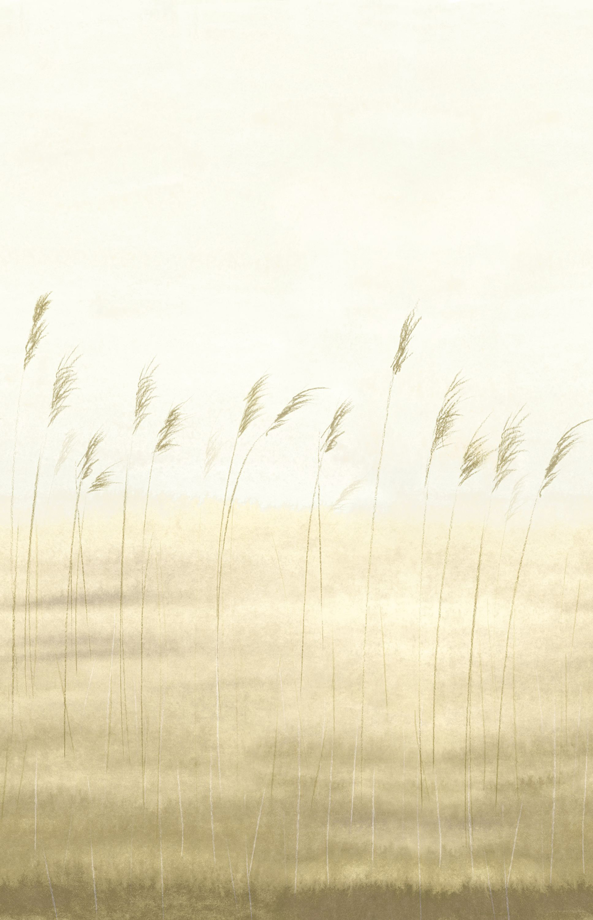 Papier peint panoramique Végétaux Jonc des Dunes L beige 200X310 - Sentier des Dunes de Casadéco | Réf. SENT200082704