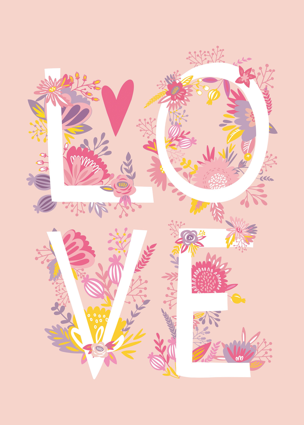 Papier peint panoramique enfant Fleurs Love rose - Girl Power de Casélio | Réf. GPR100994220