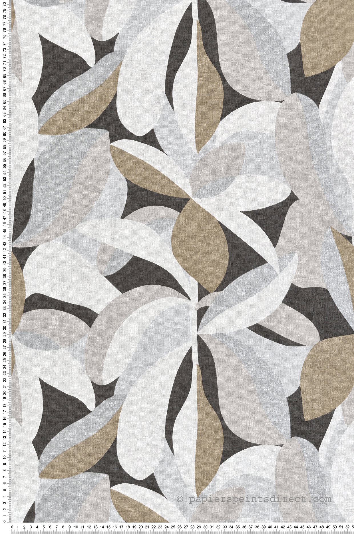 Papier peint Palme Minimaliste beige argenté - Seven de Montecolino | Réf. MC-30101