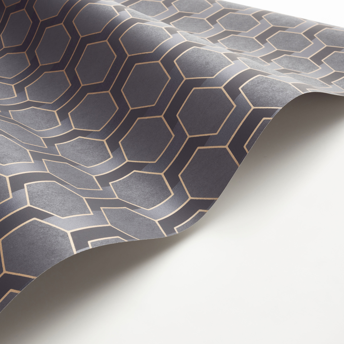 Papier peint Art Déco Hamilton noir réglisse doré - Derby de Casadéco AMBV | Réf. DERB89309875