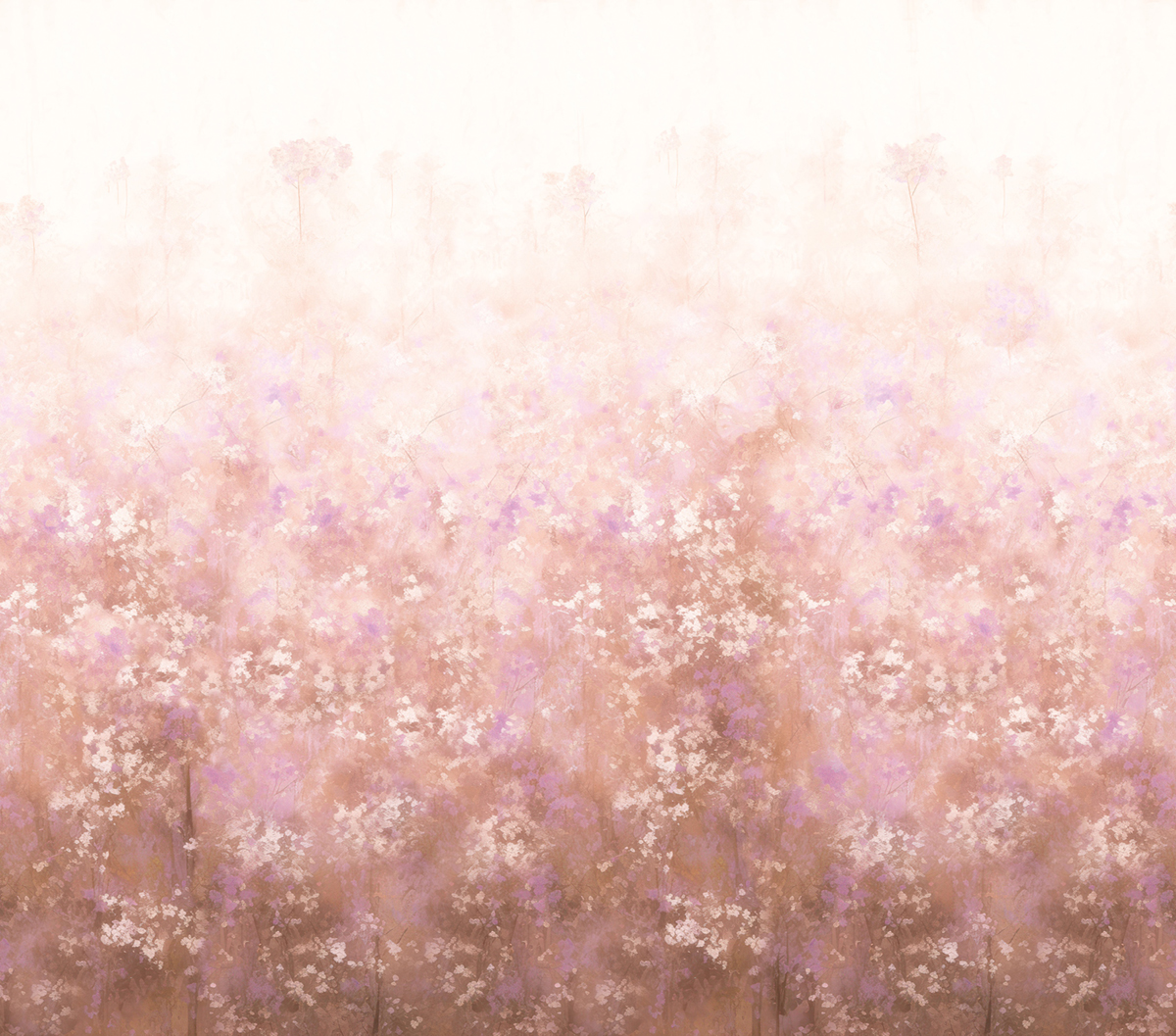 Papier peint panoramique Feuillage Abstrait Bloom rose - Panorama 2 de Lutèce | Réf. LTC-PAN1733C